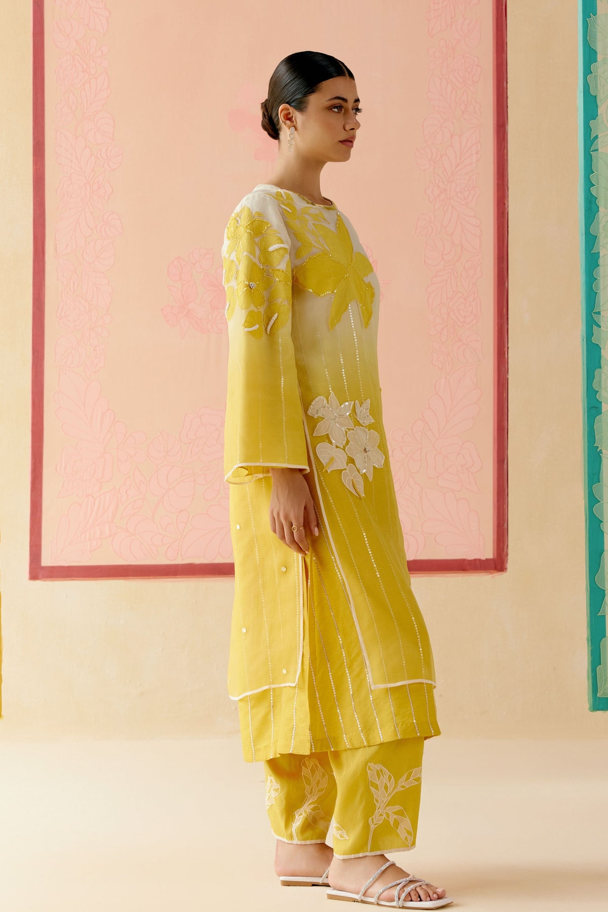 Mustard Ombre Kurta Set