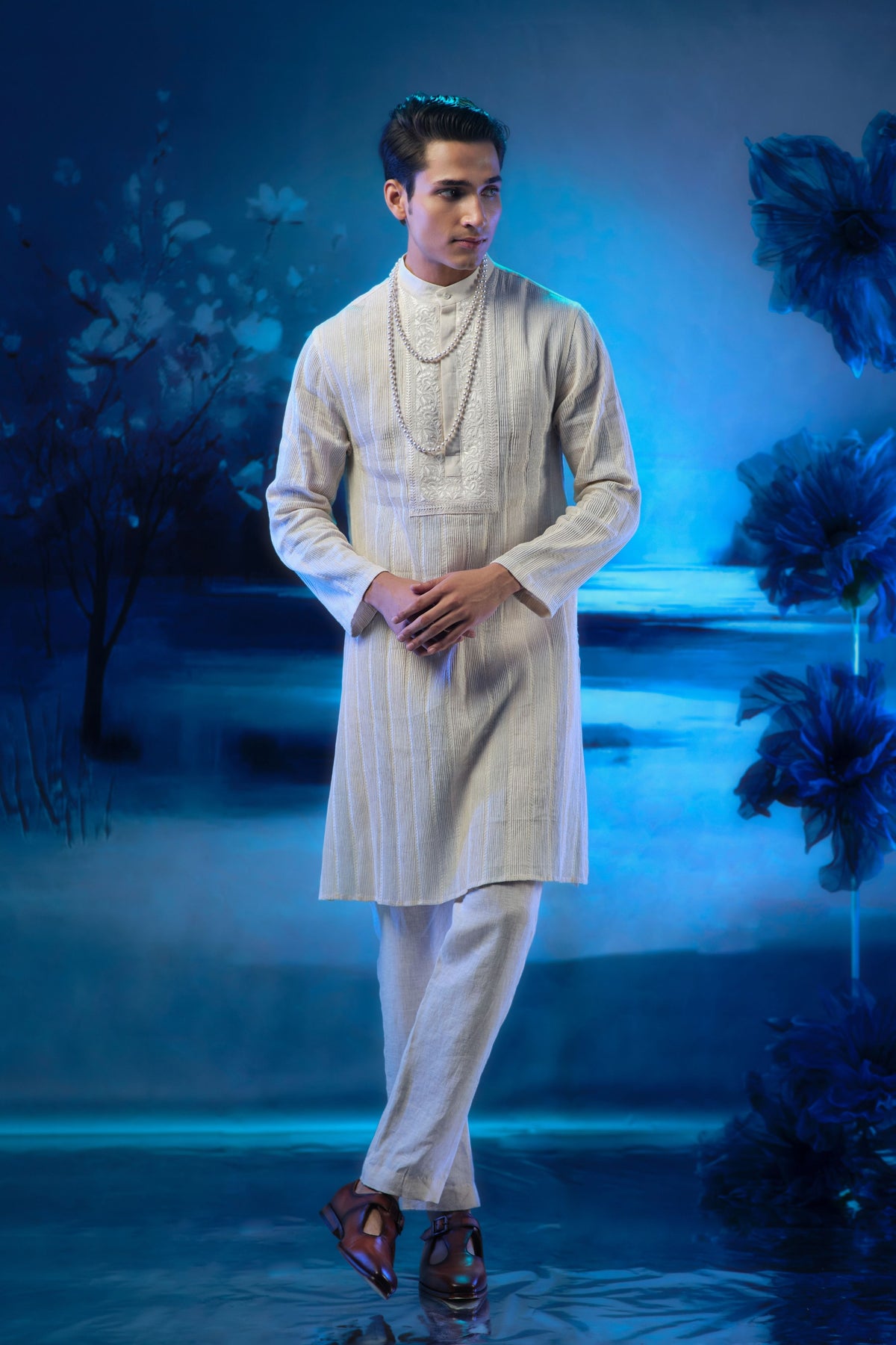 Ivory Embroidered Kurta Set