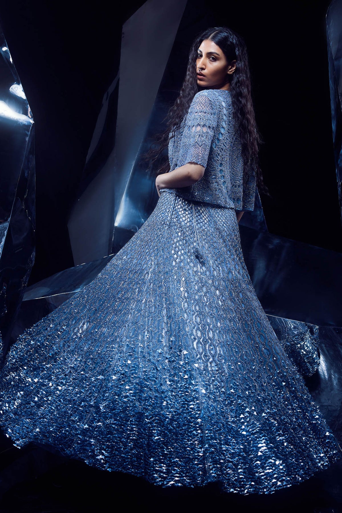 Carina Blue Lehenga Set