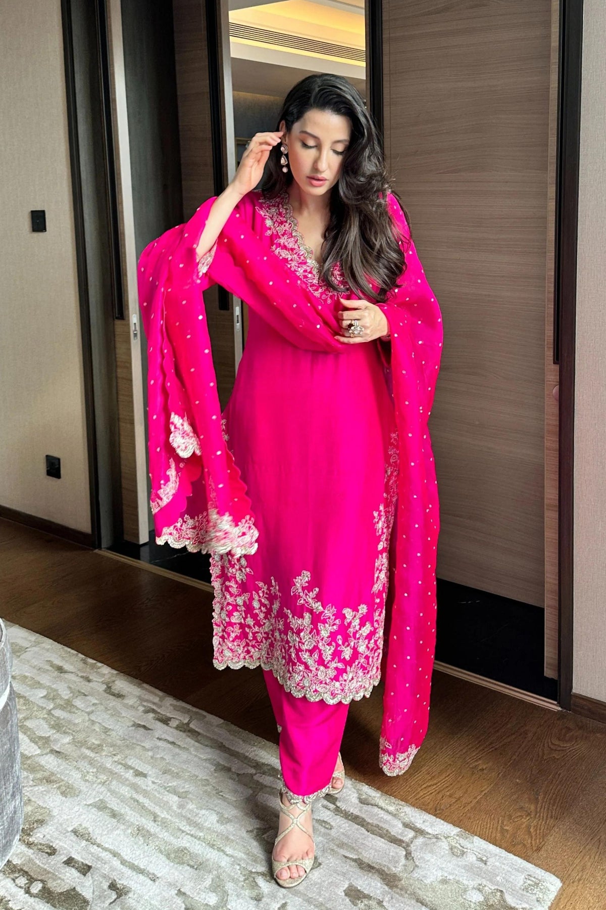 Nora Fatehi in Mrunalini Rao