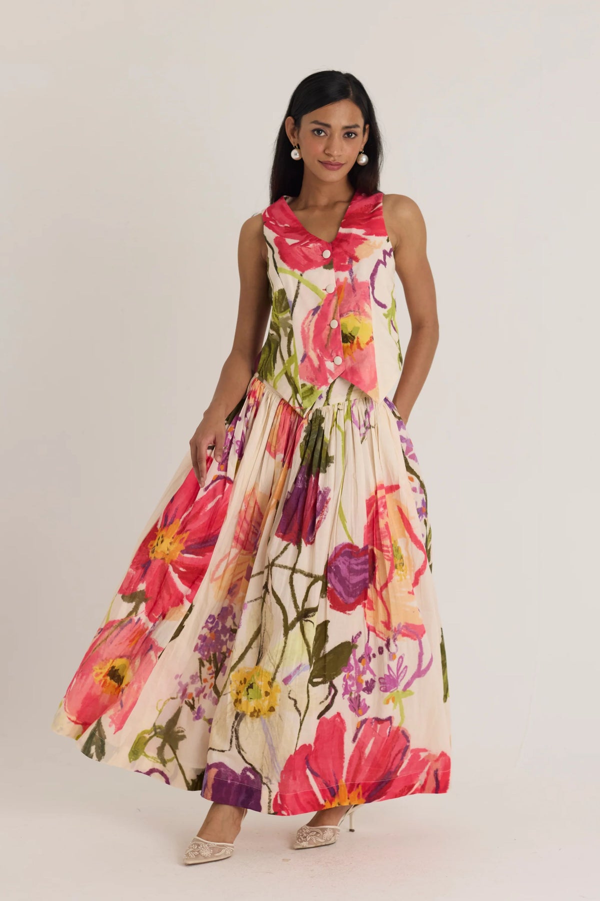 Dolly White Waistcoat &amp; Skirt Set