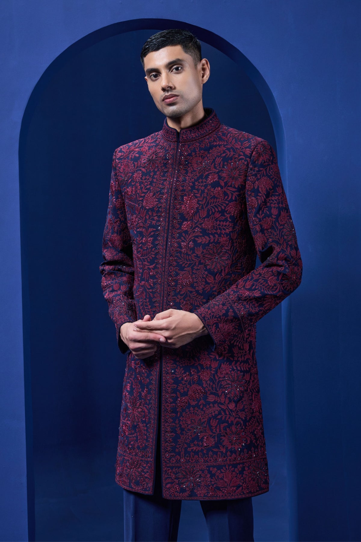 Wine Thread Highlight Jacket Set