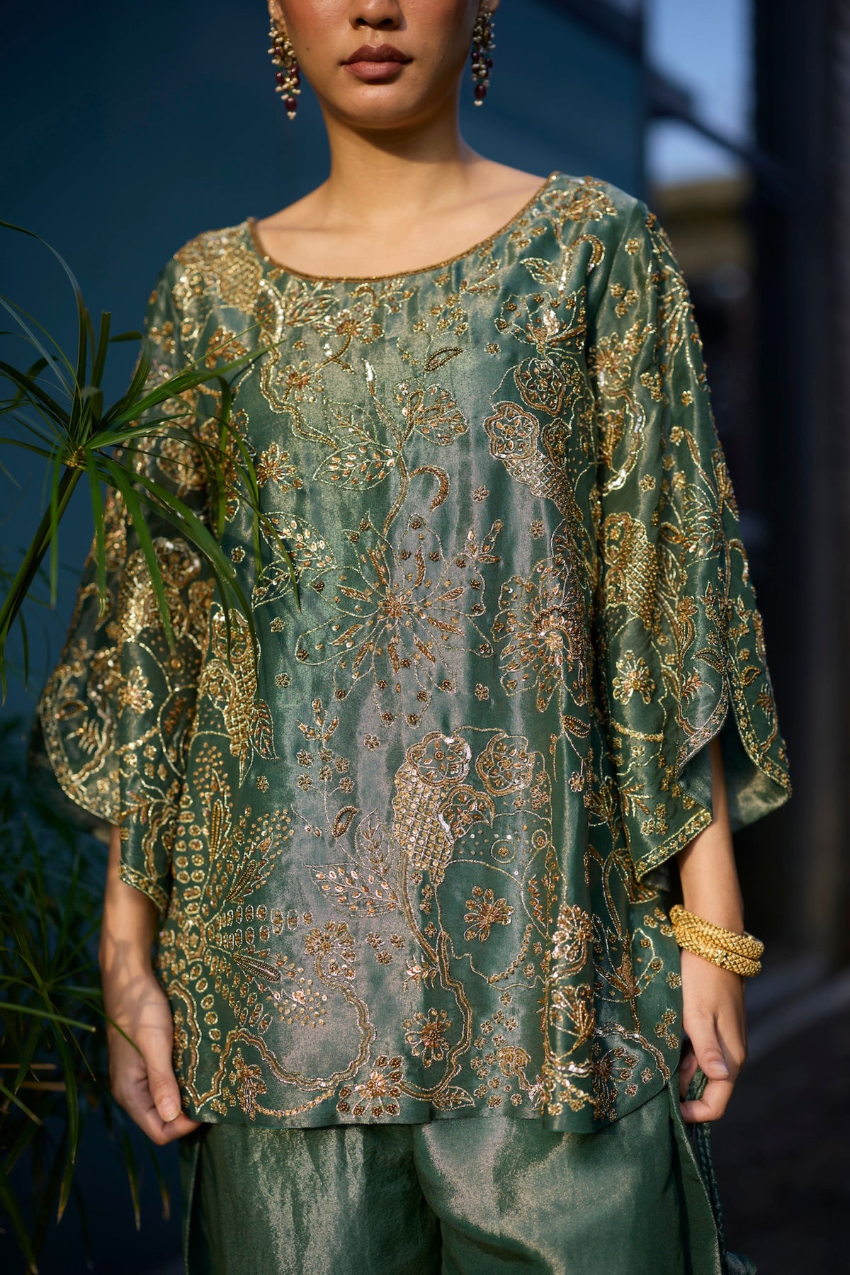 Teal Nimrat Tunic Set