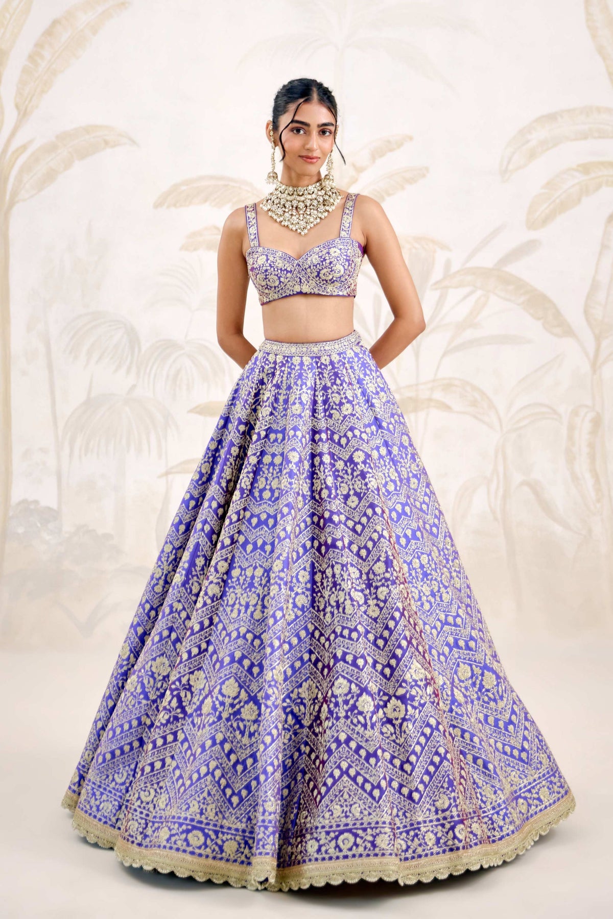 Purple Blue Lehenga Set