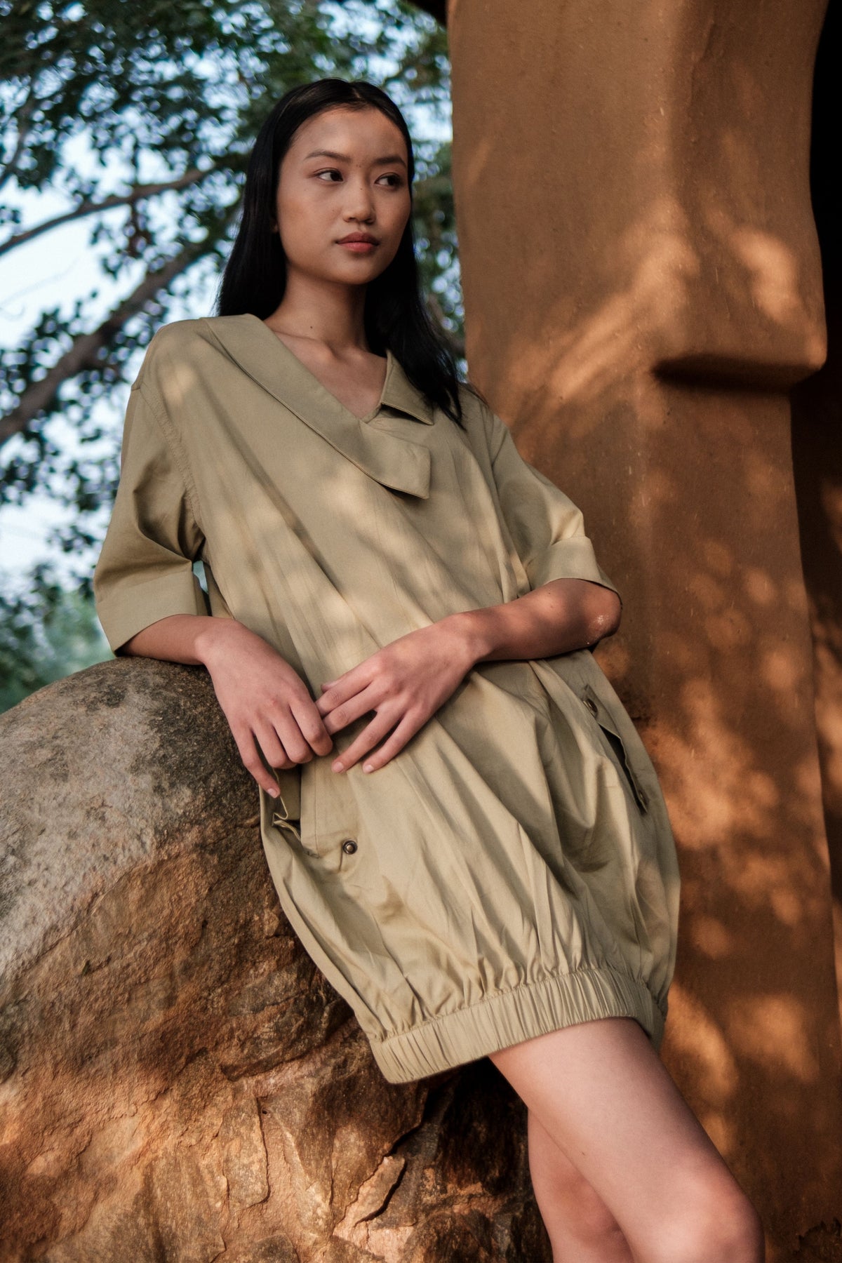 Khaki Sydney Shift Dress