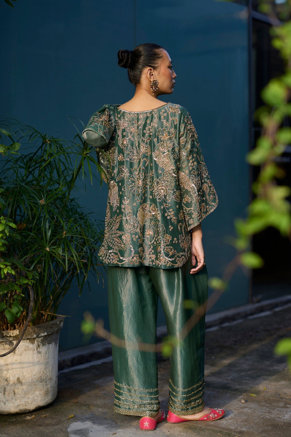 Teal Nimrat Tunic Set