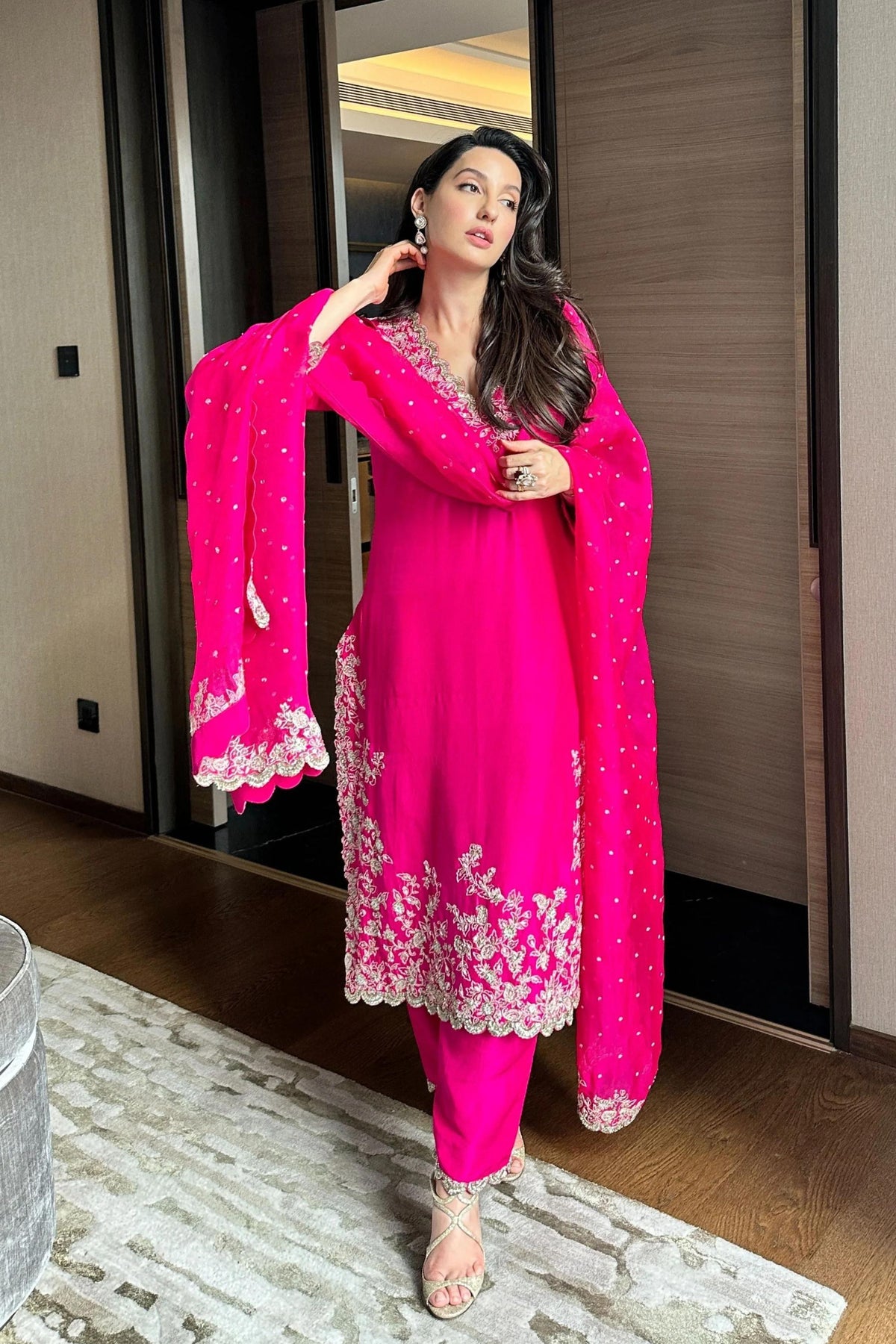 Nora Fatehi in Mrunalini Rao