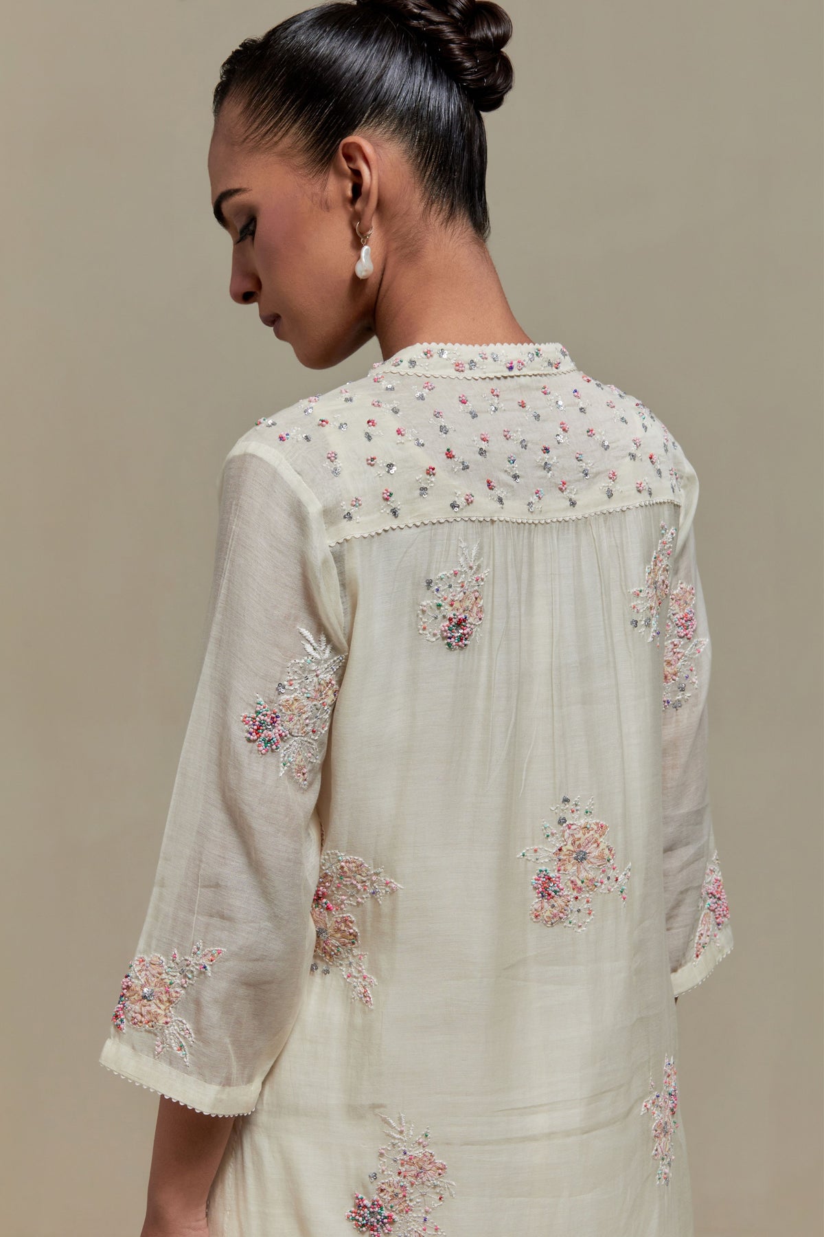 Pink Cotton Kurta And Pants