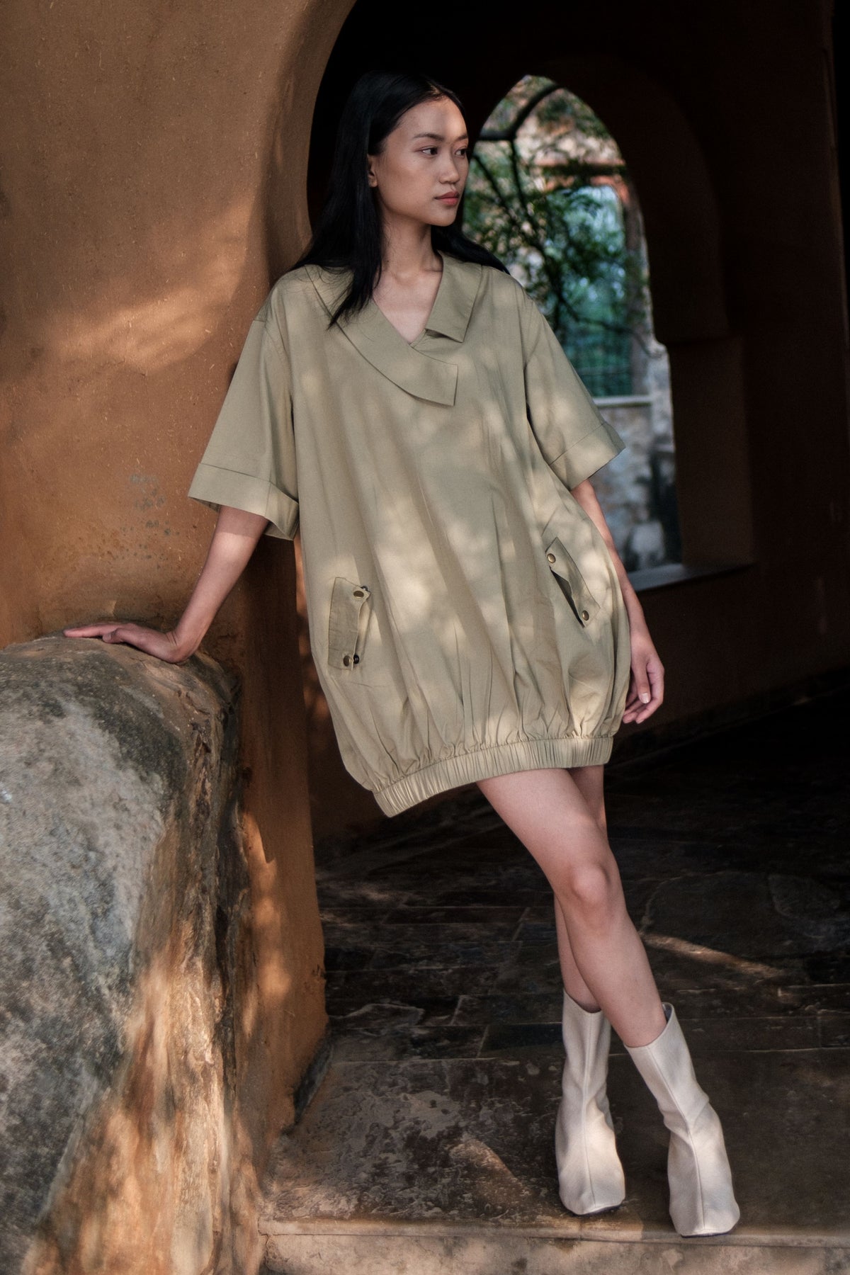 Khaki Sydney Shift Dress