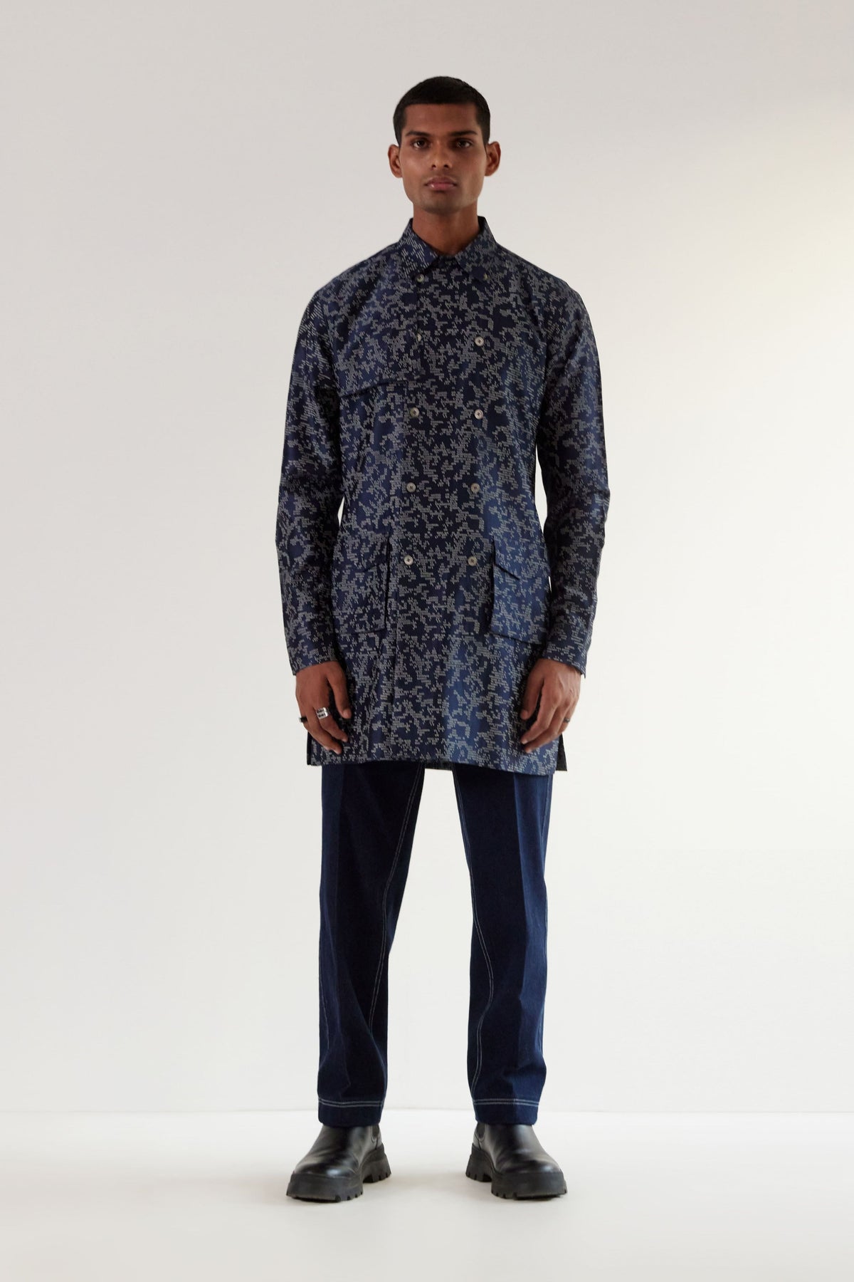 Camo Block Trench Kurta