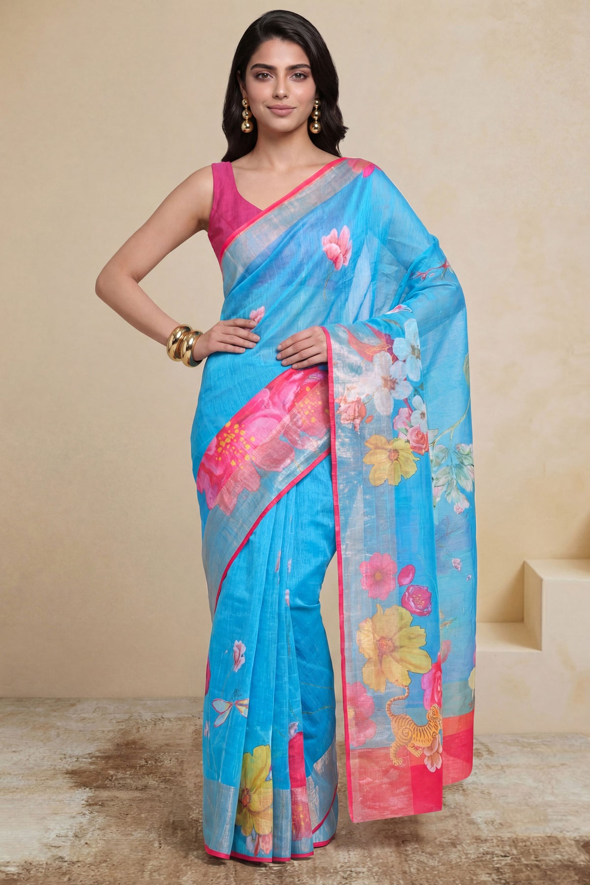 Cherry Blossom Saree