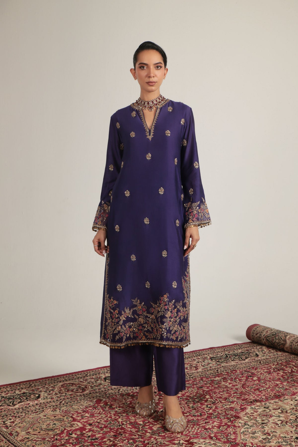 Purple Farshi Kurta Set