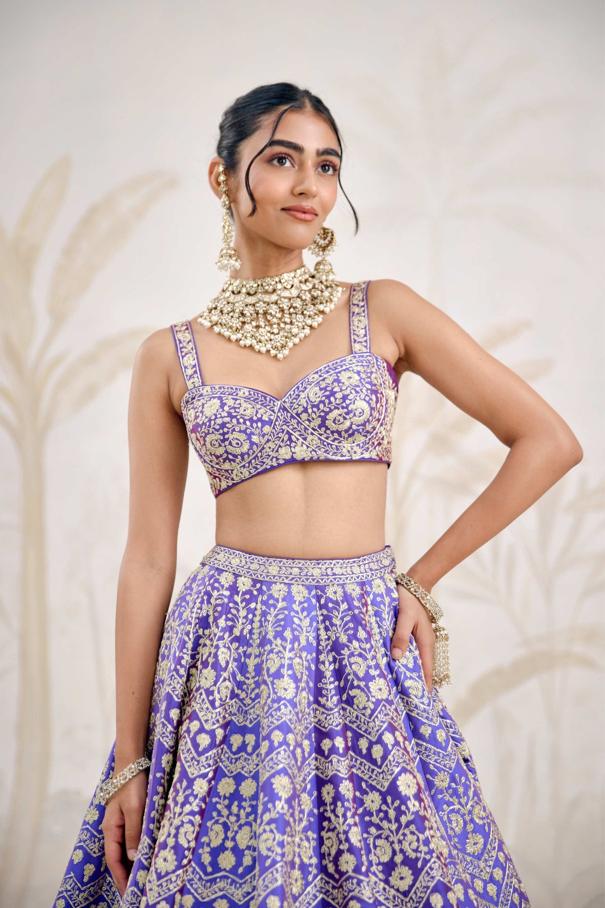 Purple Blue Lehenga Set