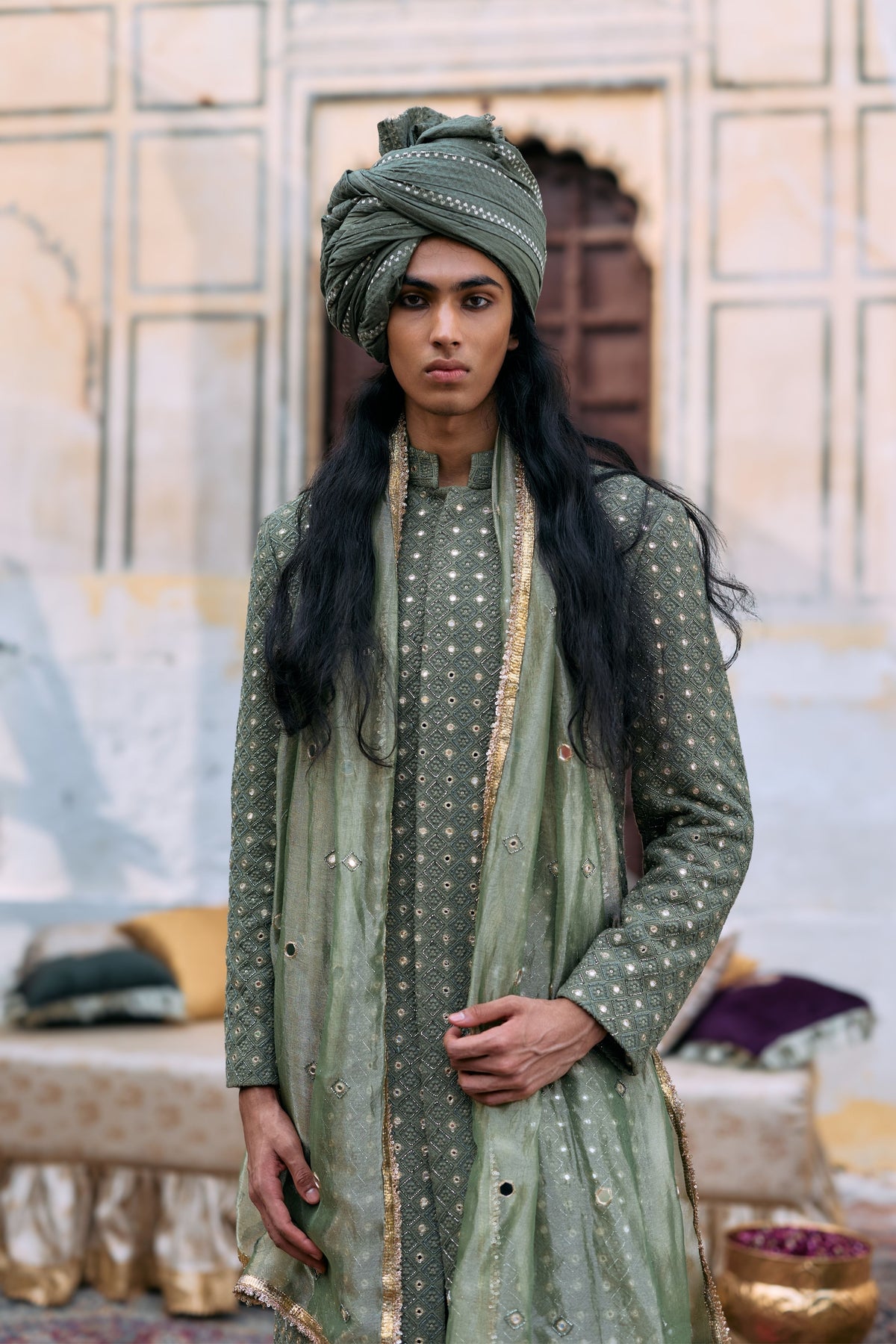 Kirit Sherwani Set with Stole