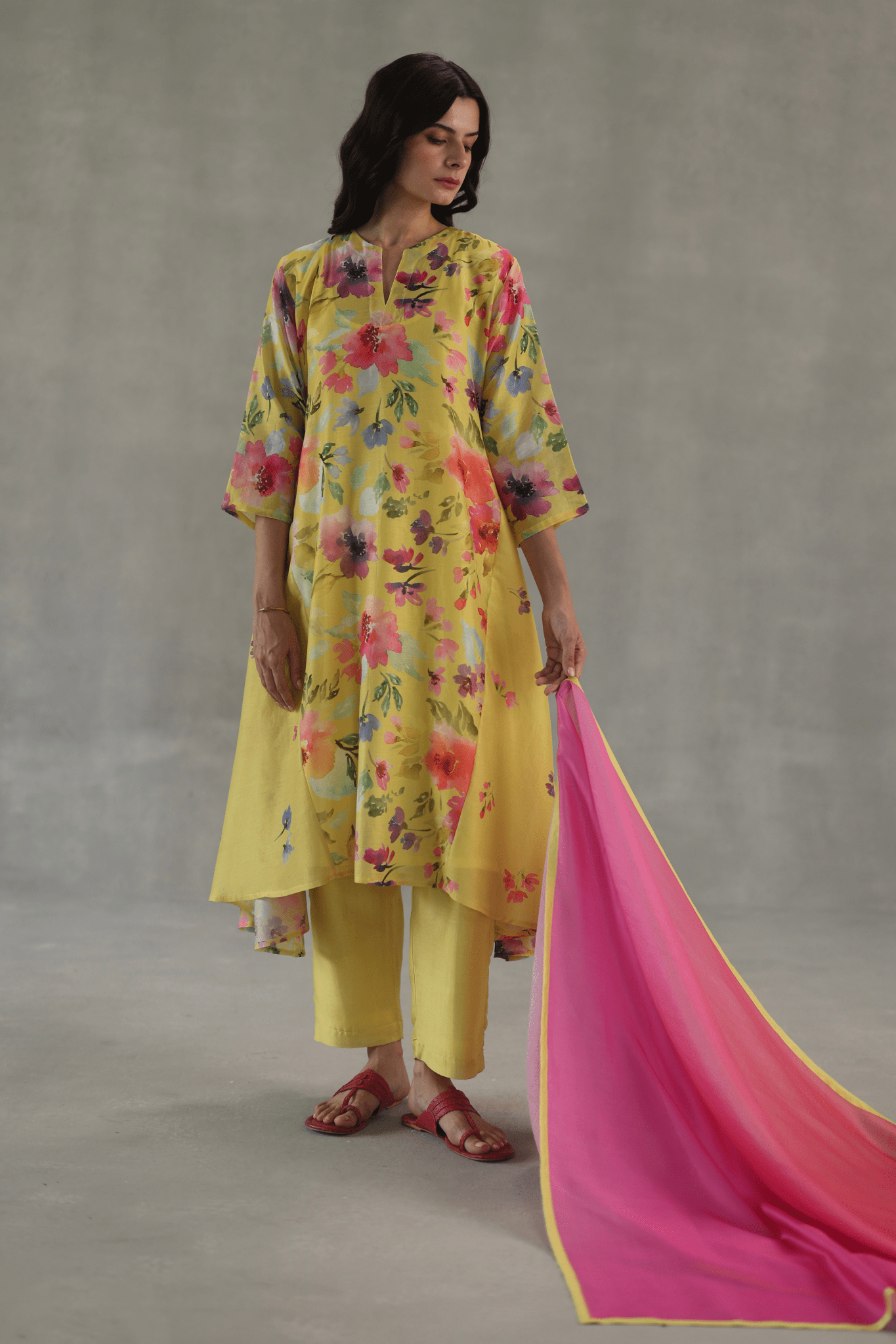 Yellow Buttercup Dupatta - Roza Pret - Elahe