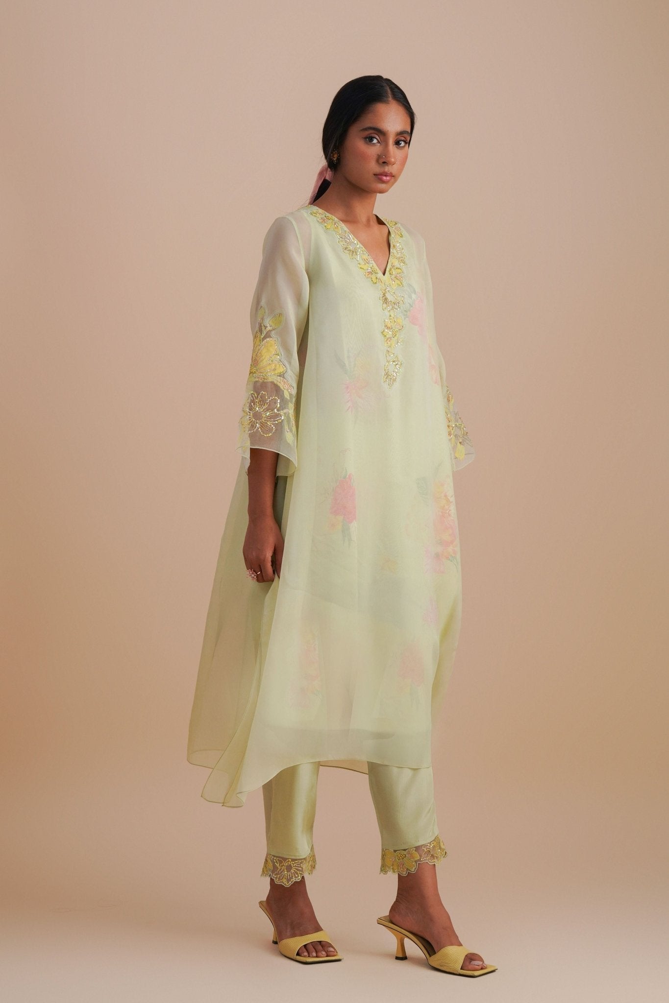 Mist Organza Kurta Set - One Not Two - Elahe