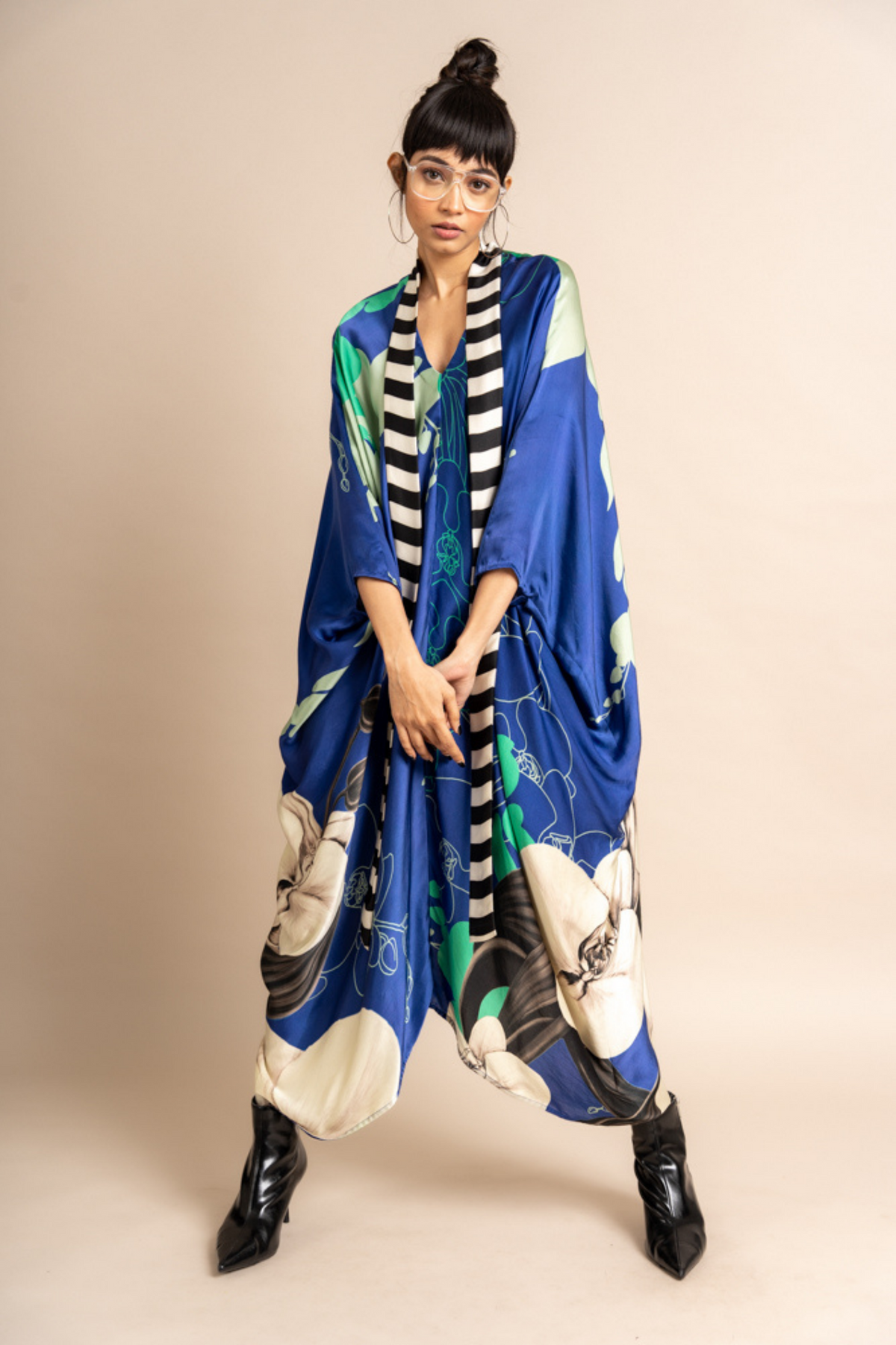Cobalt Print  Kaftan Kurta