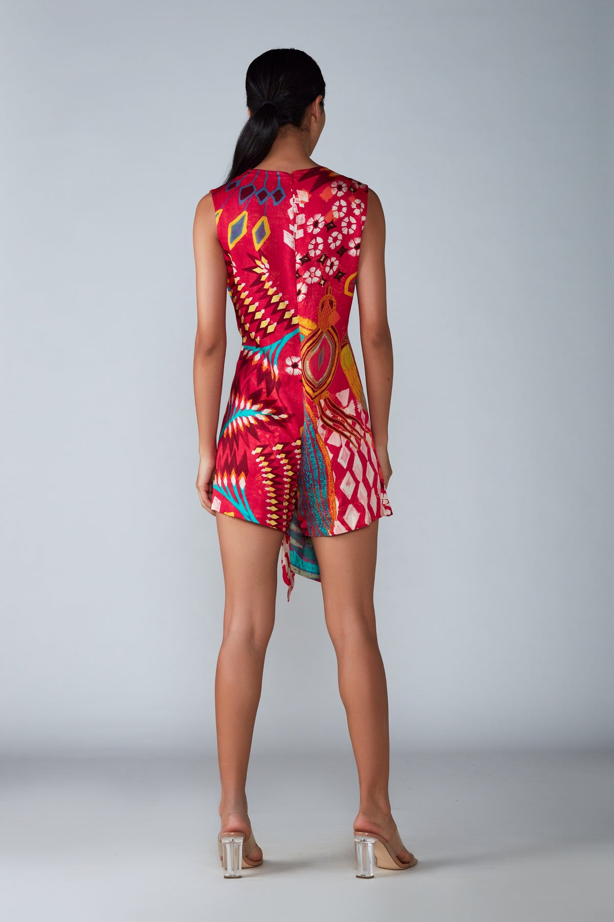 Abstract Bird Print Playsuit