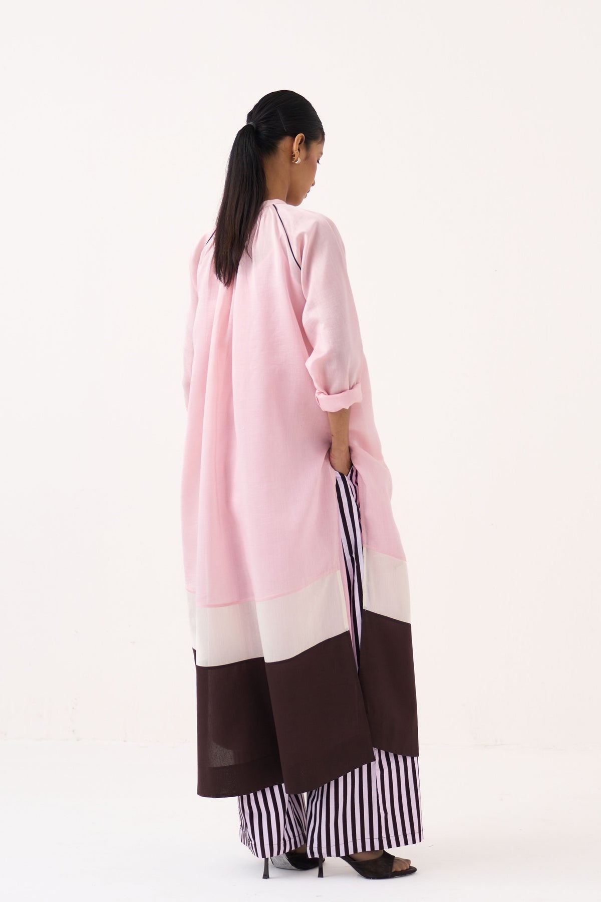Panel Gather Neck Tunic Set