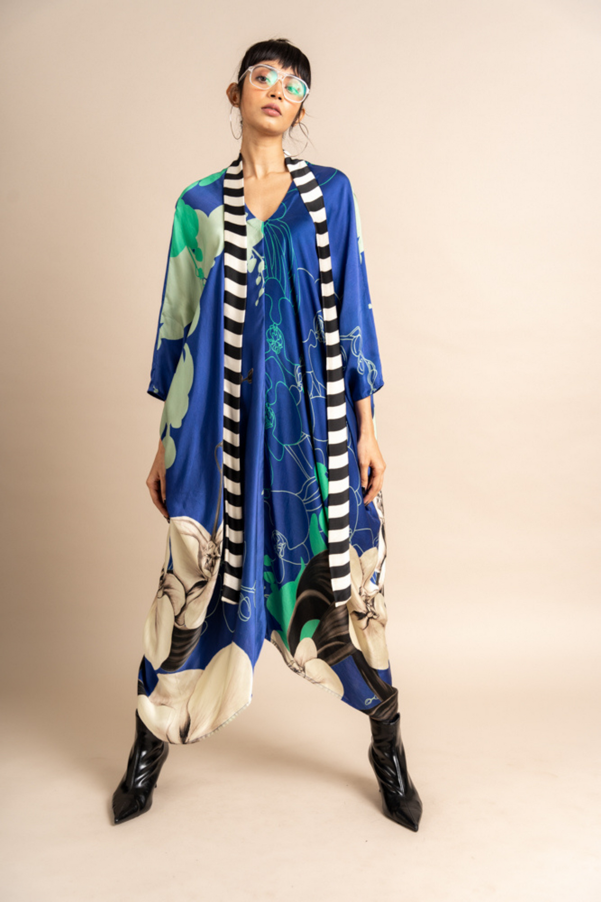 Cobalt Print  Kaftan Kurta