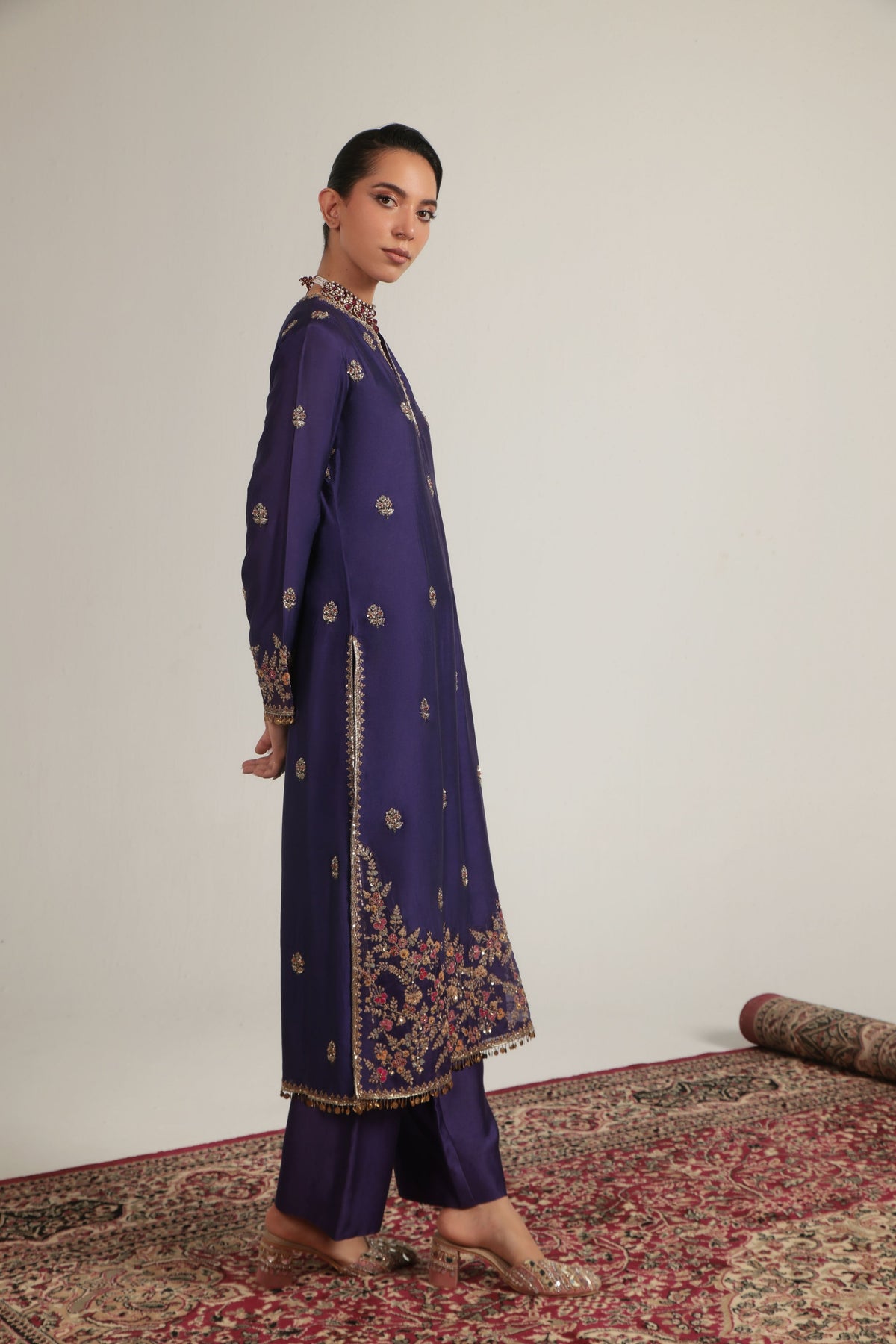 Purple Farshi Kurta Set