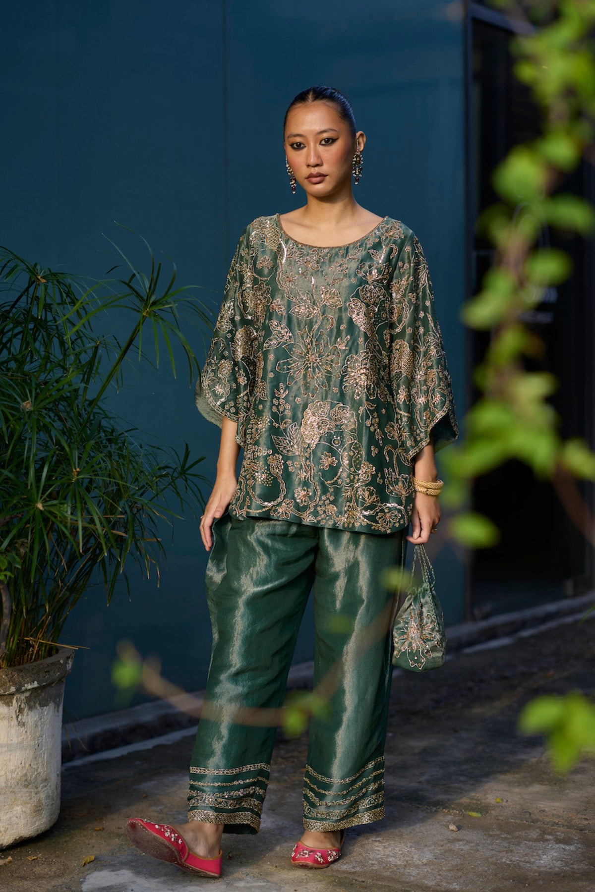 Teal Nimrat Tunic Set