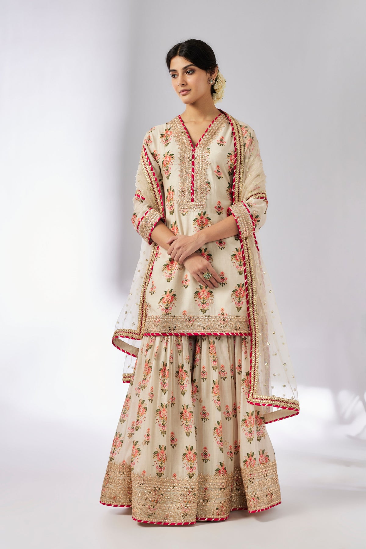 Ivory Sadhna Sharara Set