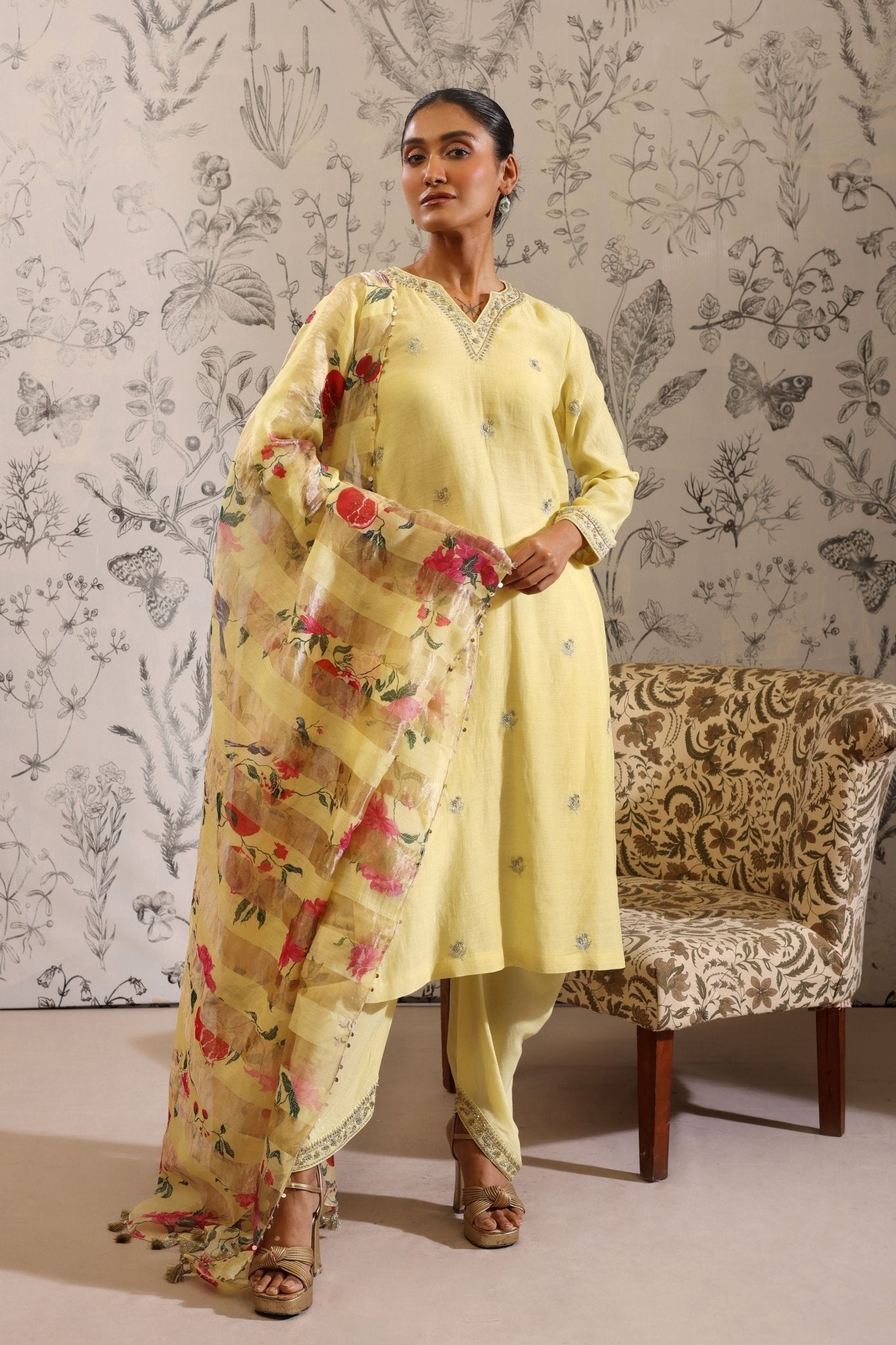 Anaar Yellow Kurta Set - Taisha - Elahe
