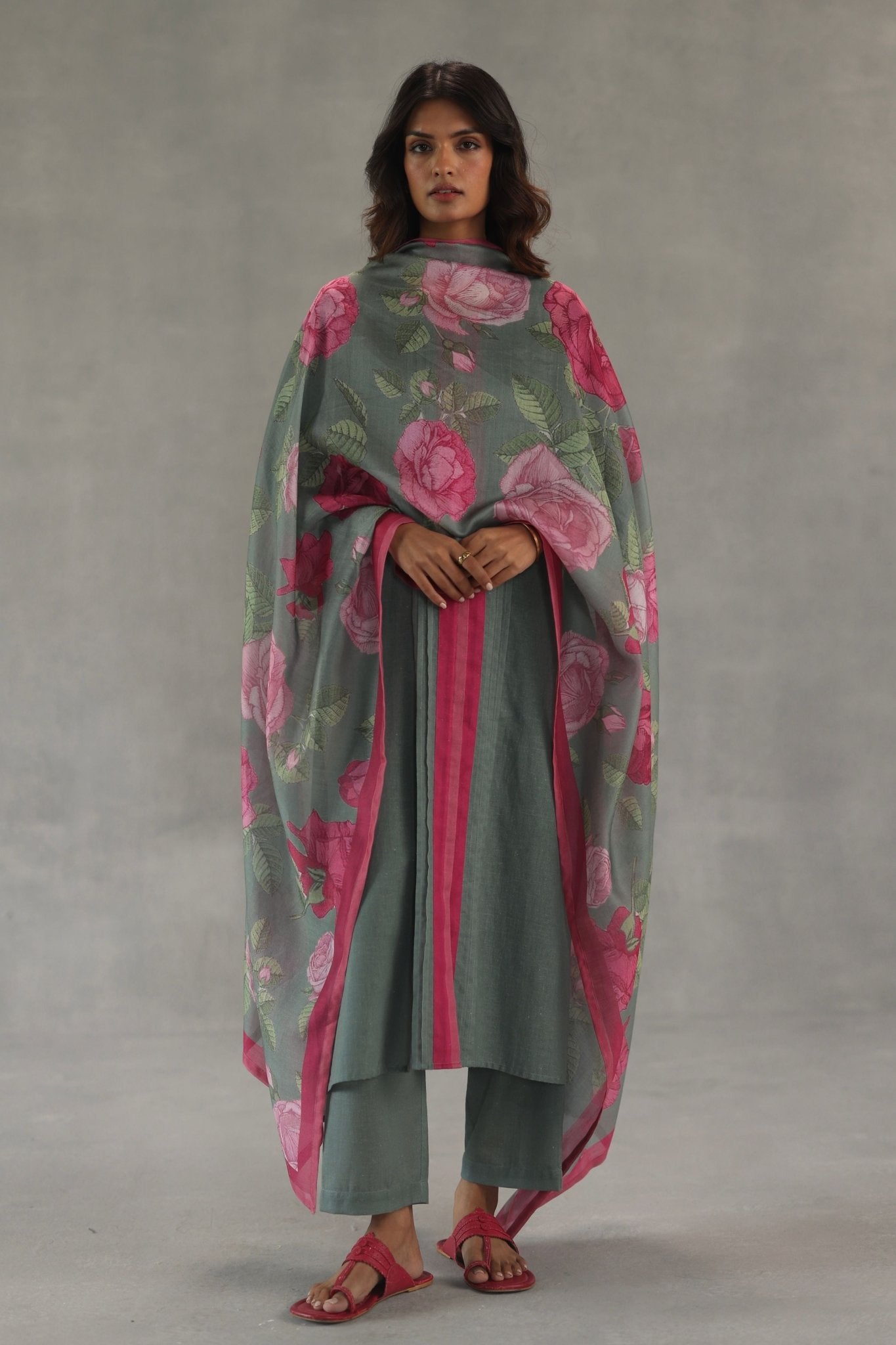 Tuberose Kurta Set - Roza Pret - Elahe