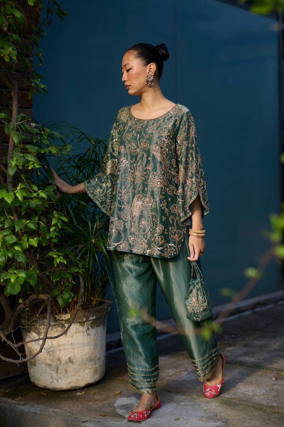 Teal Nimrat Tunic Set