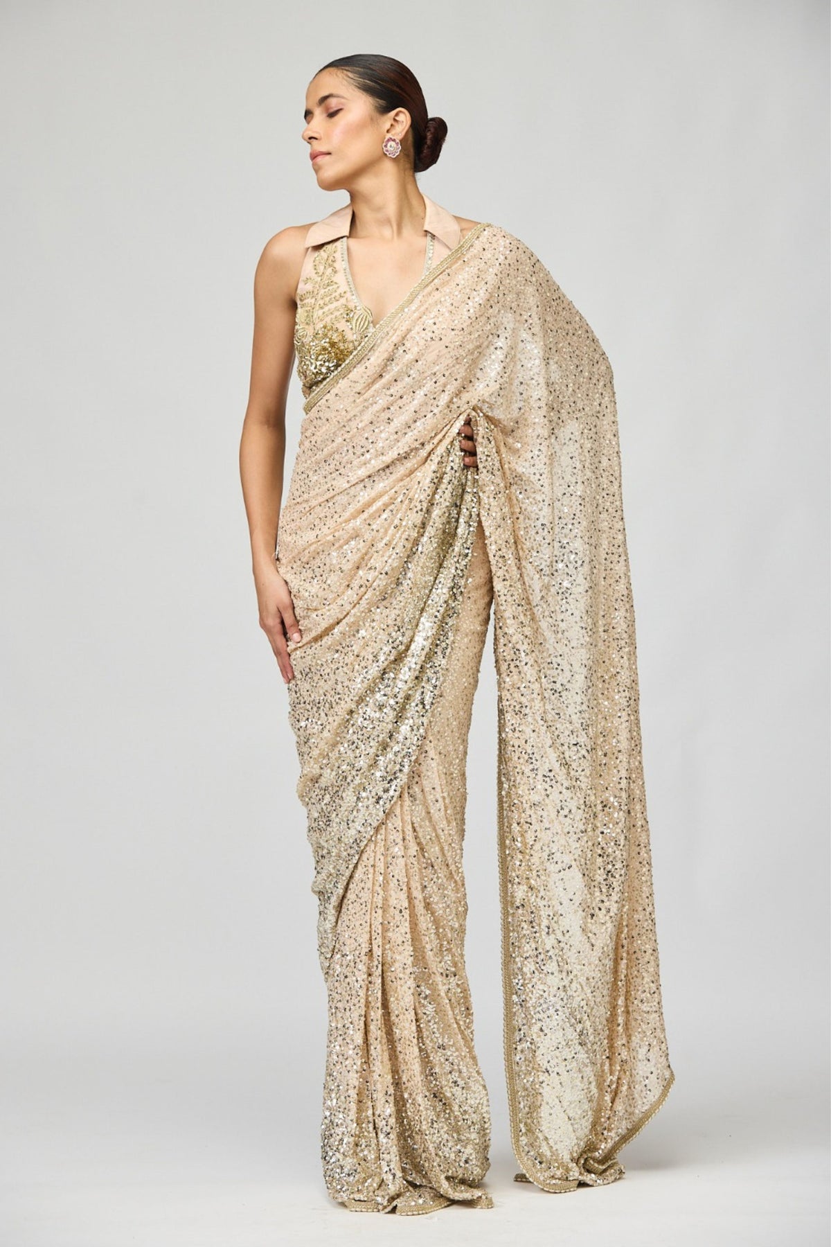 Ggt Embellished Saree Set