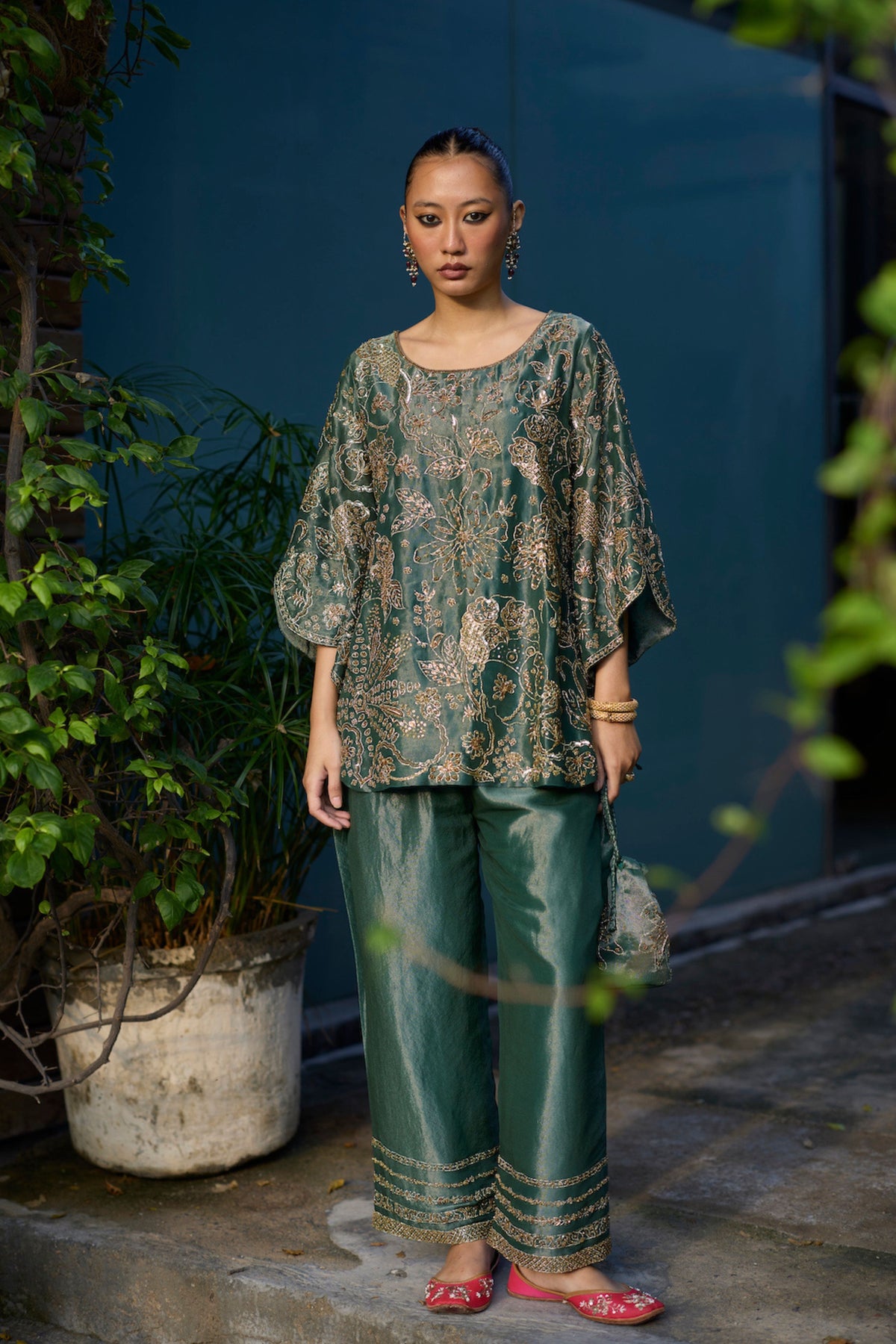 Teal Nimrat Tunic Set