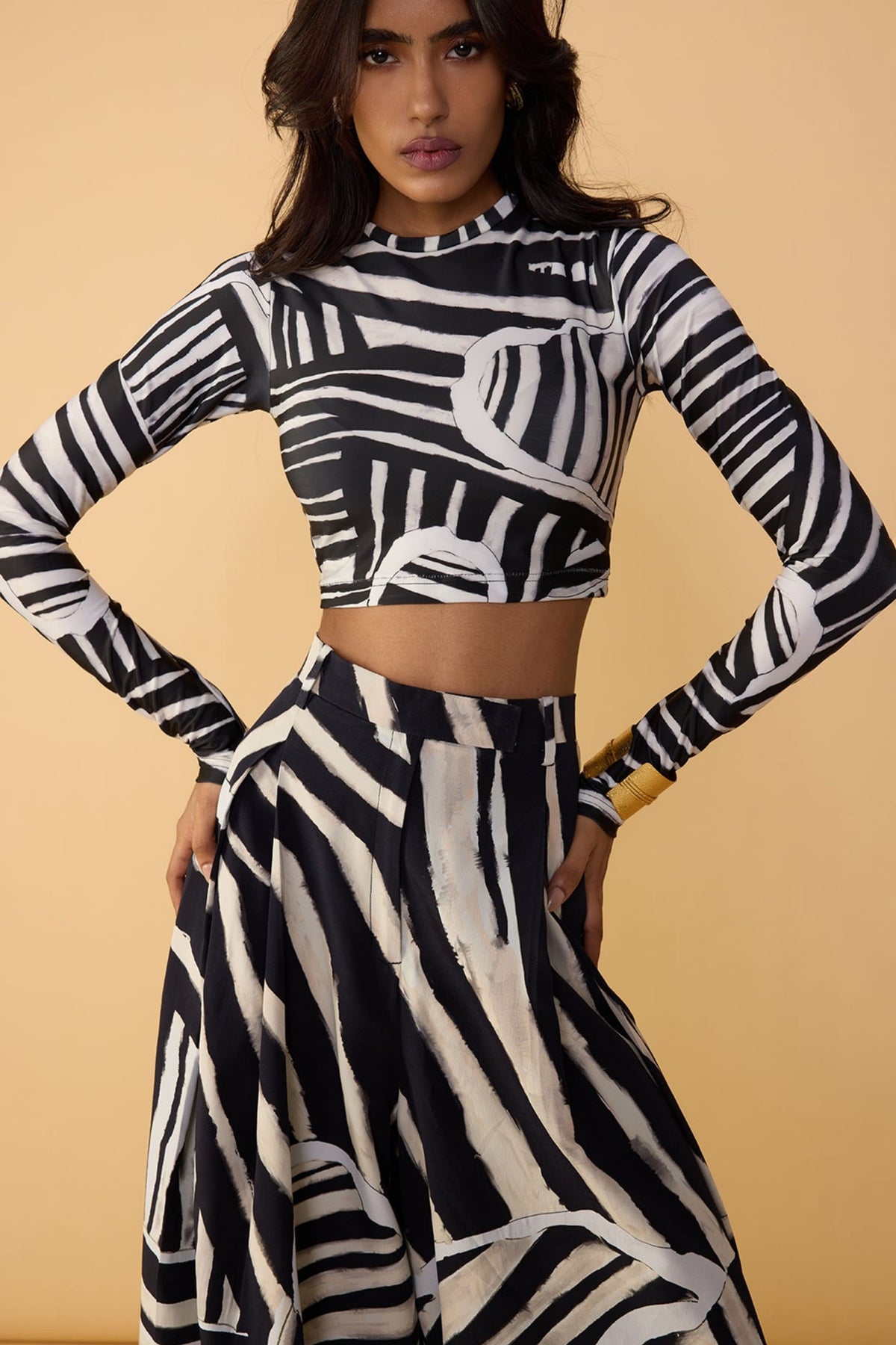 Abstract Stripe Print Saylor Palazzo