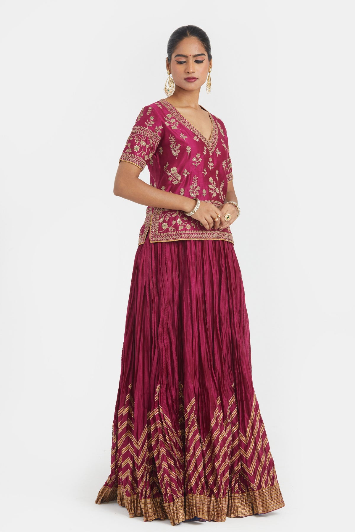 Deep Fuchsia Lehenga Set