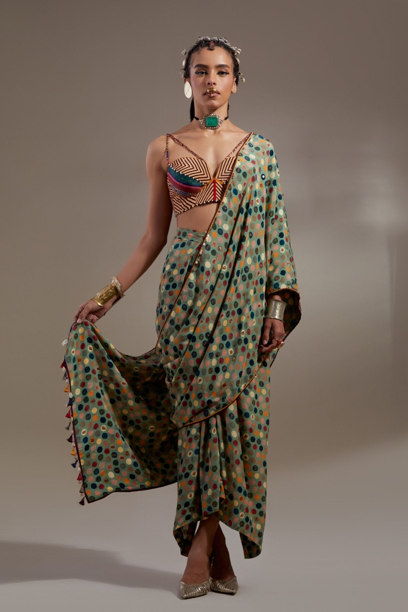 Soma Draped Saree Set - Aseem Kapoor - Elahe