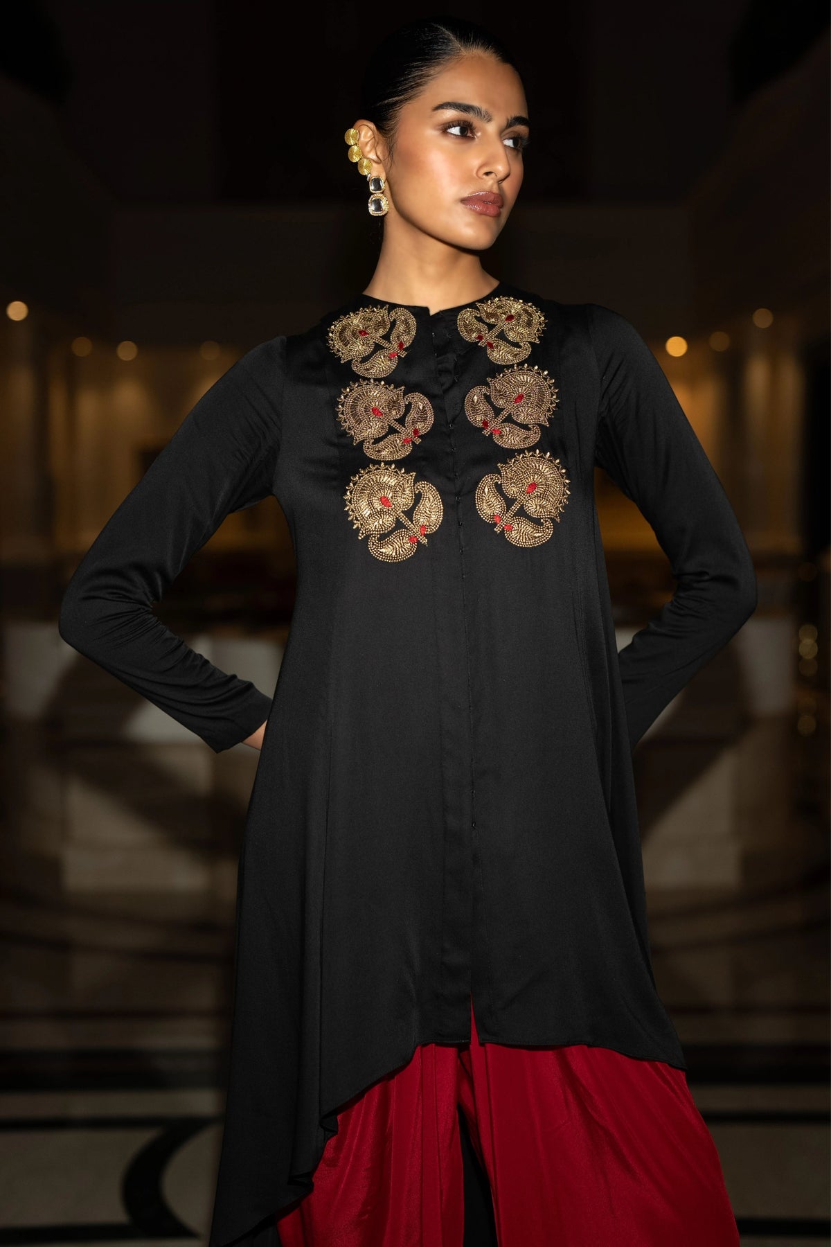 Asymmetric Drape Top & Tulip Pants