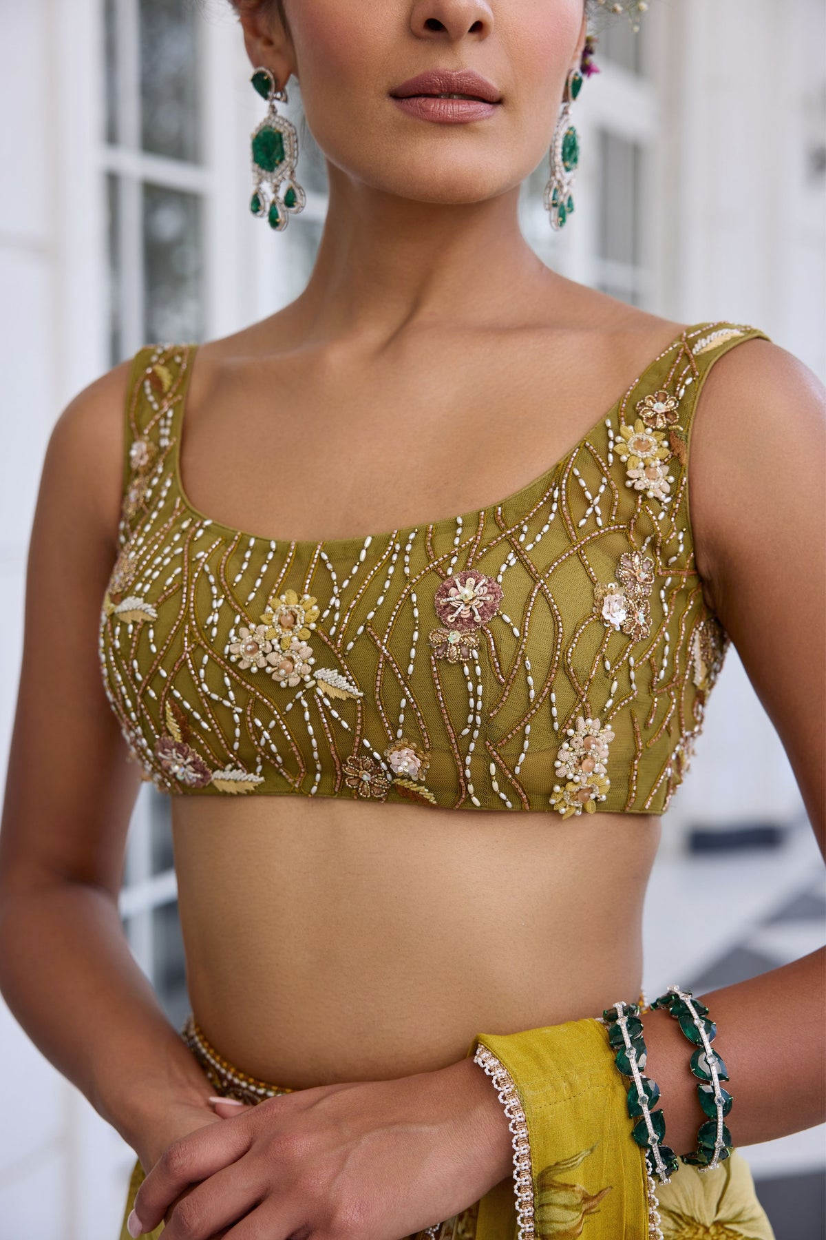 Keisha Yellow Draped Saree Set