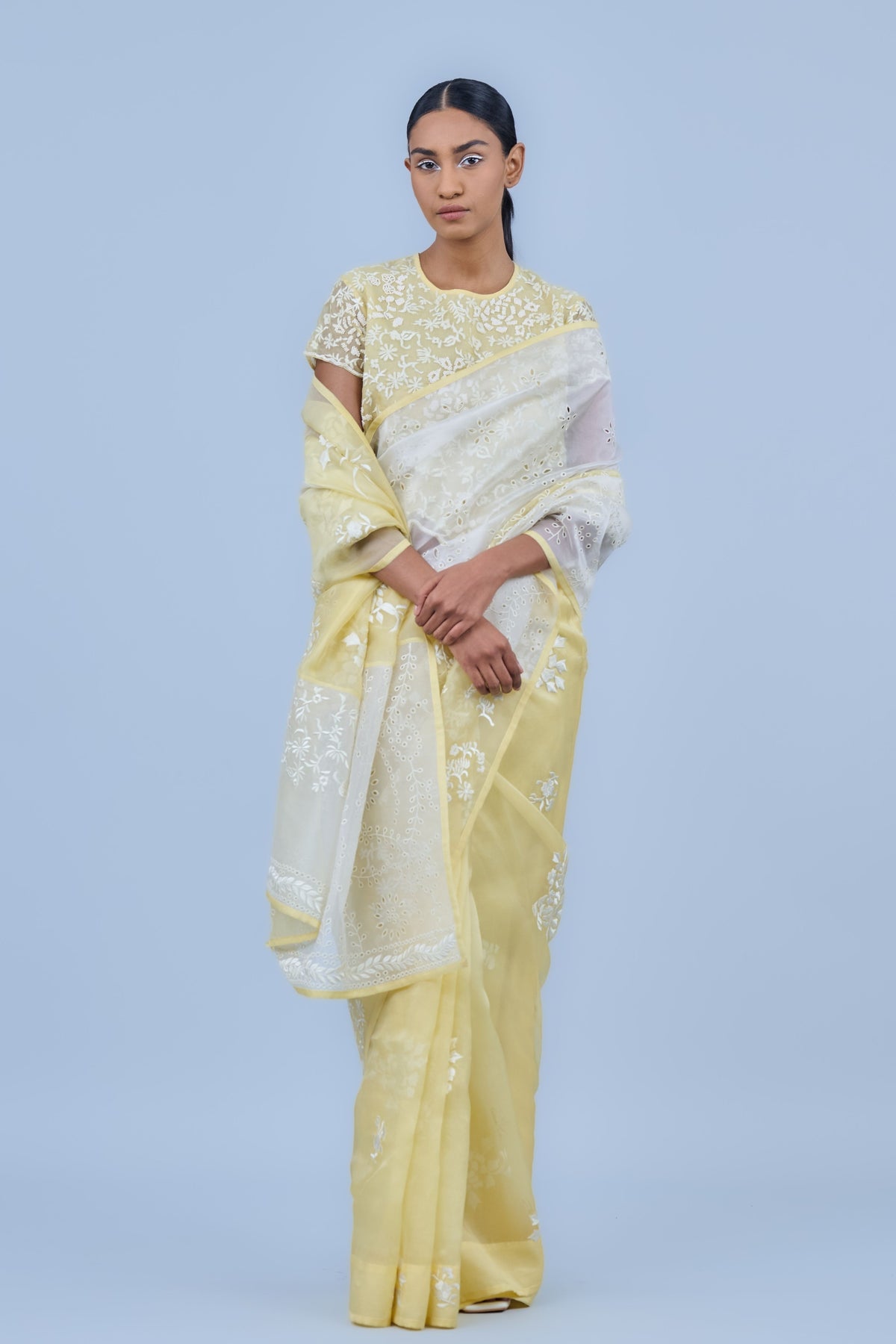 Yellow Silk Organza Blouse