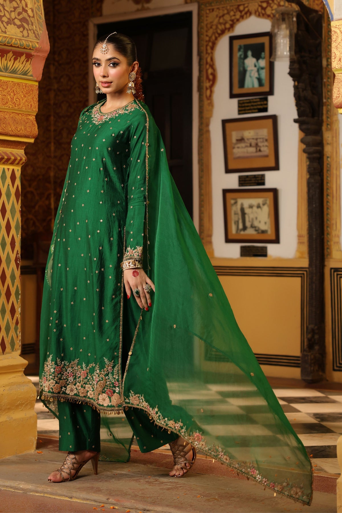 Ahista Green Mayur Kurta Set