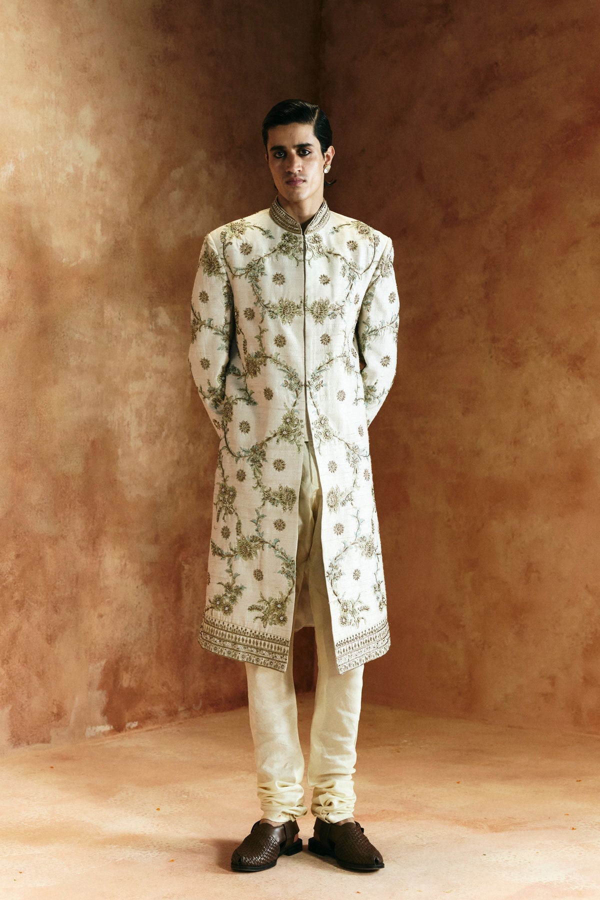 Dabka Cutdana Sindh Embroidered Sherwani
