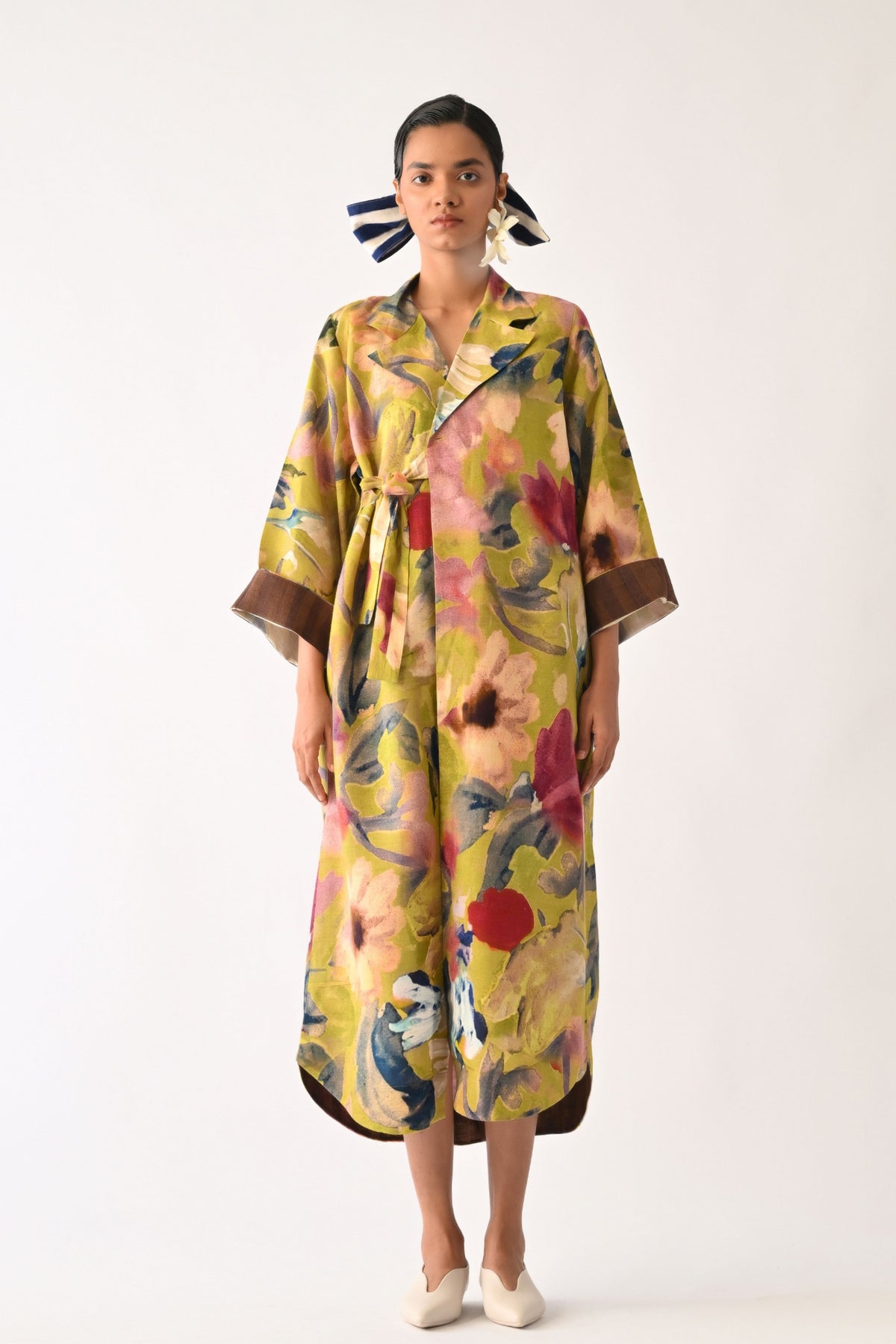 Liberty Olive Wrap  Dress