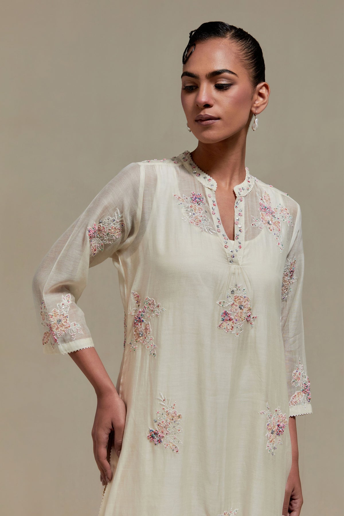 Pink Cotton Kurta Set
