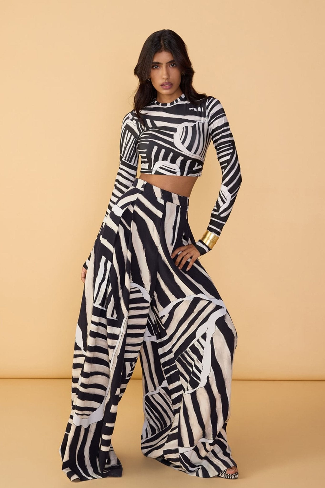 Abstract Stripe Print Saylor Palazzo - Saaksha & Kinni - Elahe