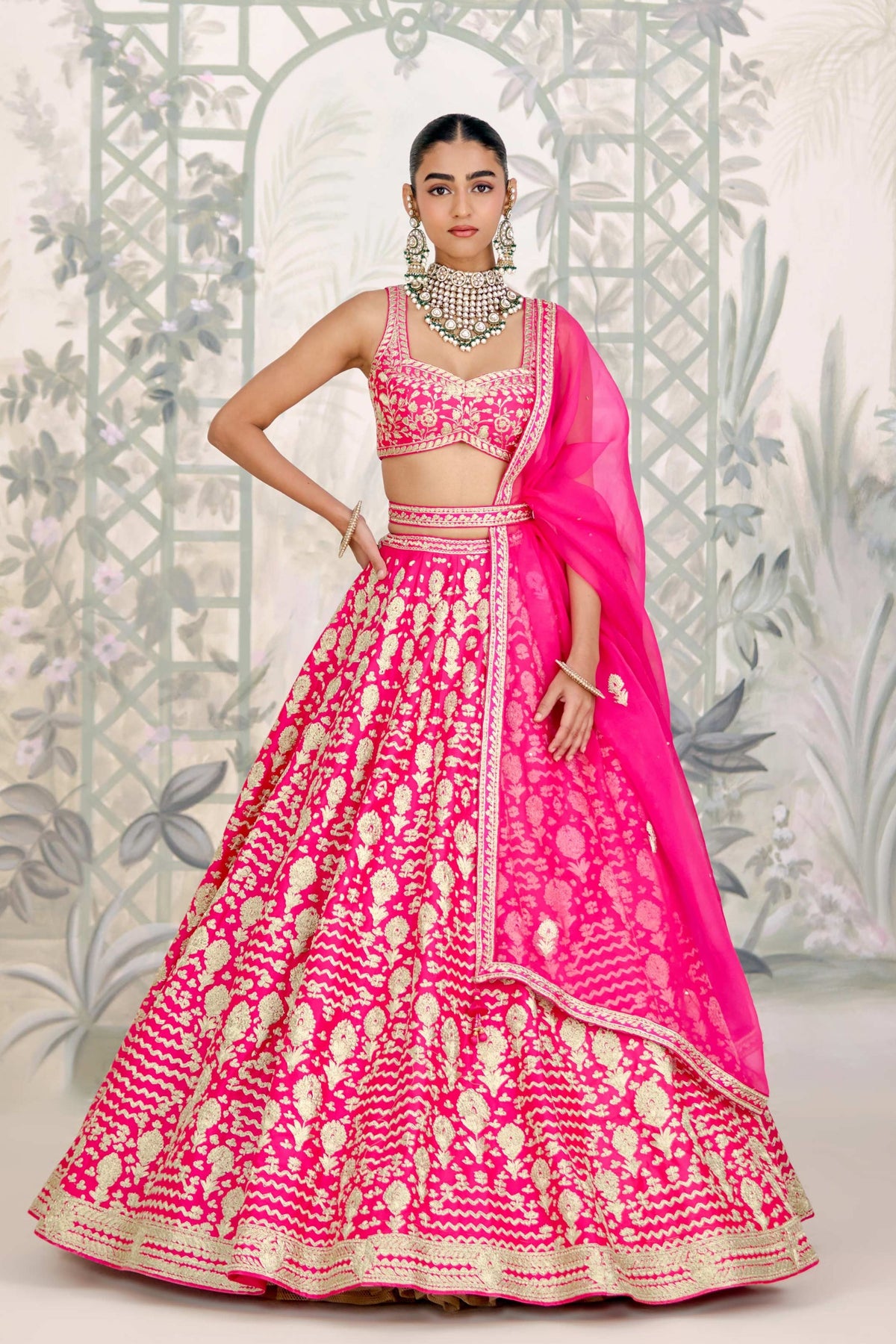Fuchsia Pink Lehenga Set