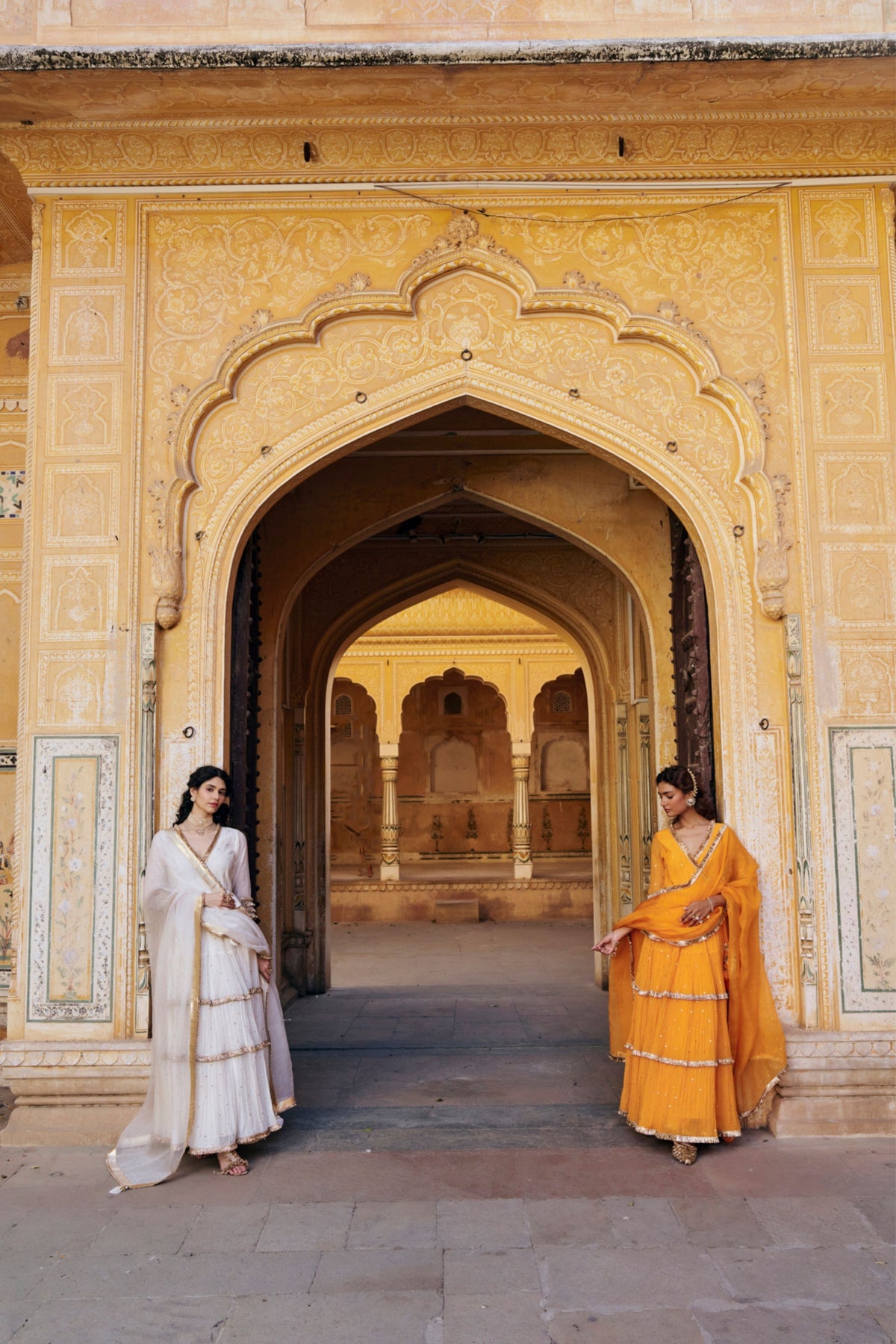 Ivory Tiered Angrakha Set