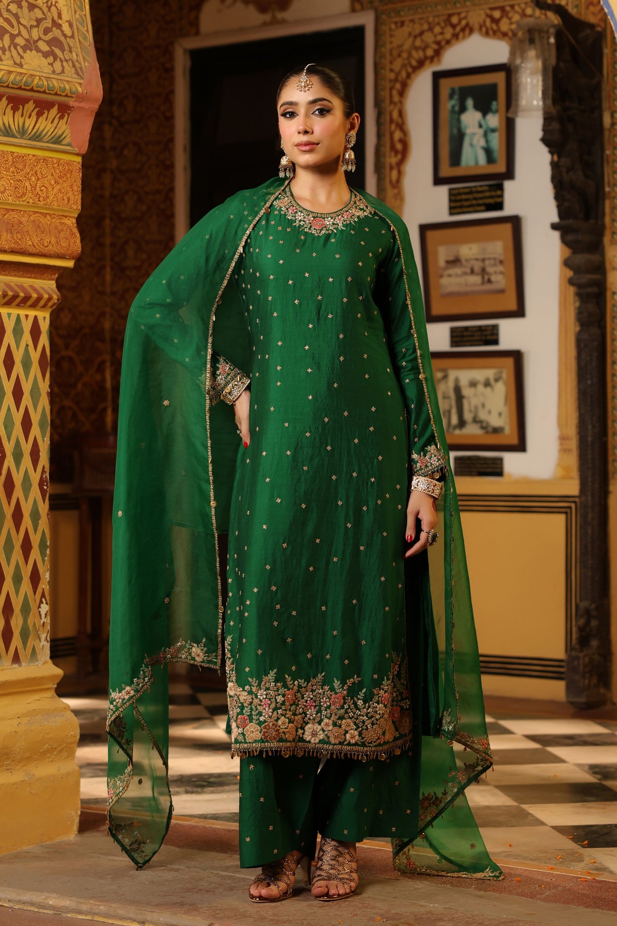 Ahista Green Mayur Kurta Set