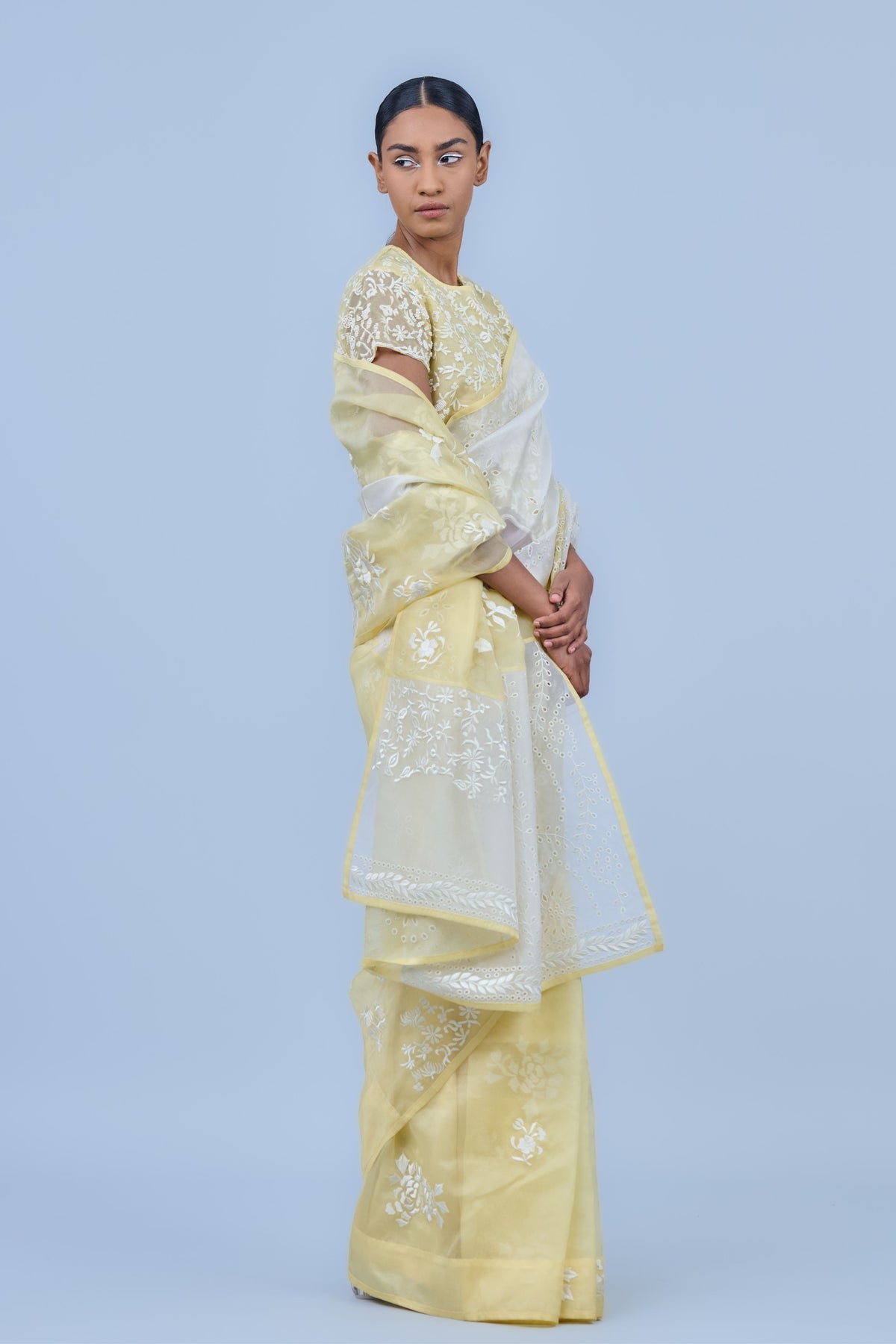 Yellow Silk Organza Blouse