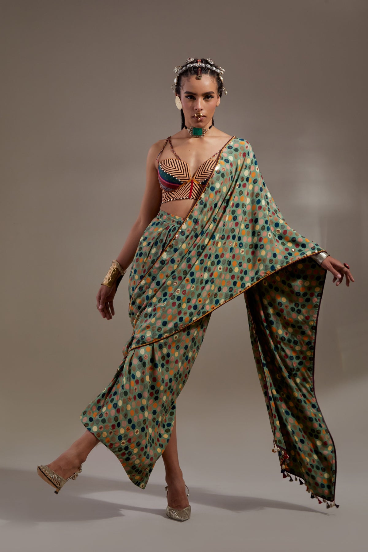 Soma Draped Saree Set