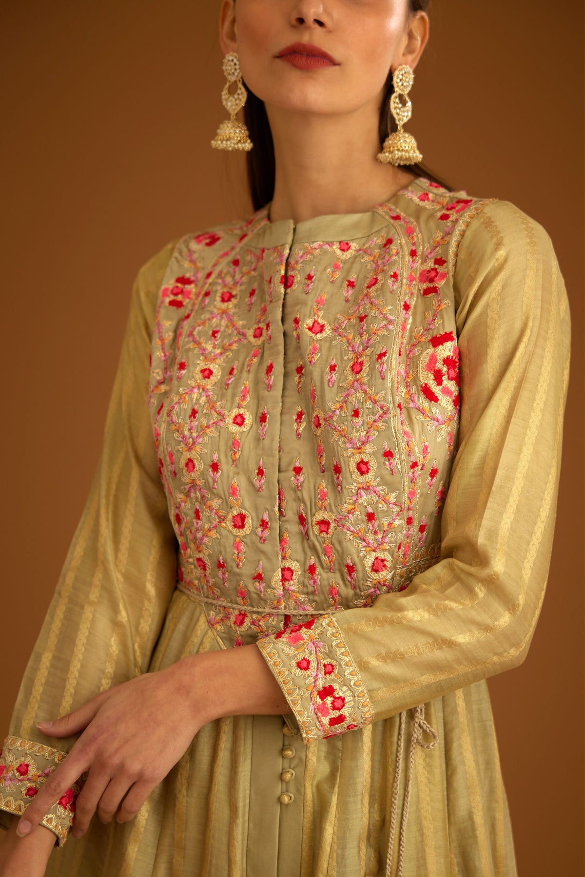 Neutral Anarkali set