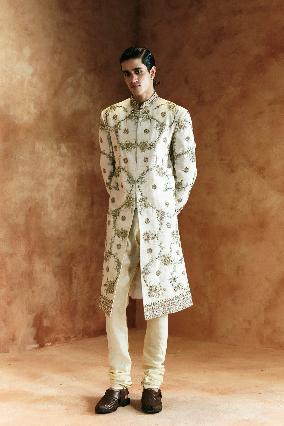 Dabka Cutdana Sindh Embroidered Sherwani